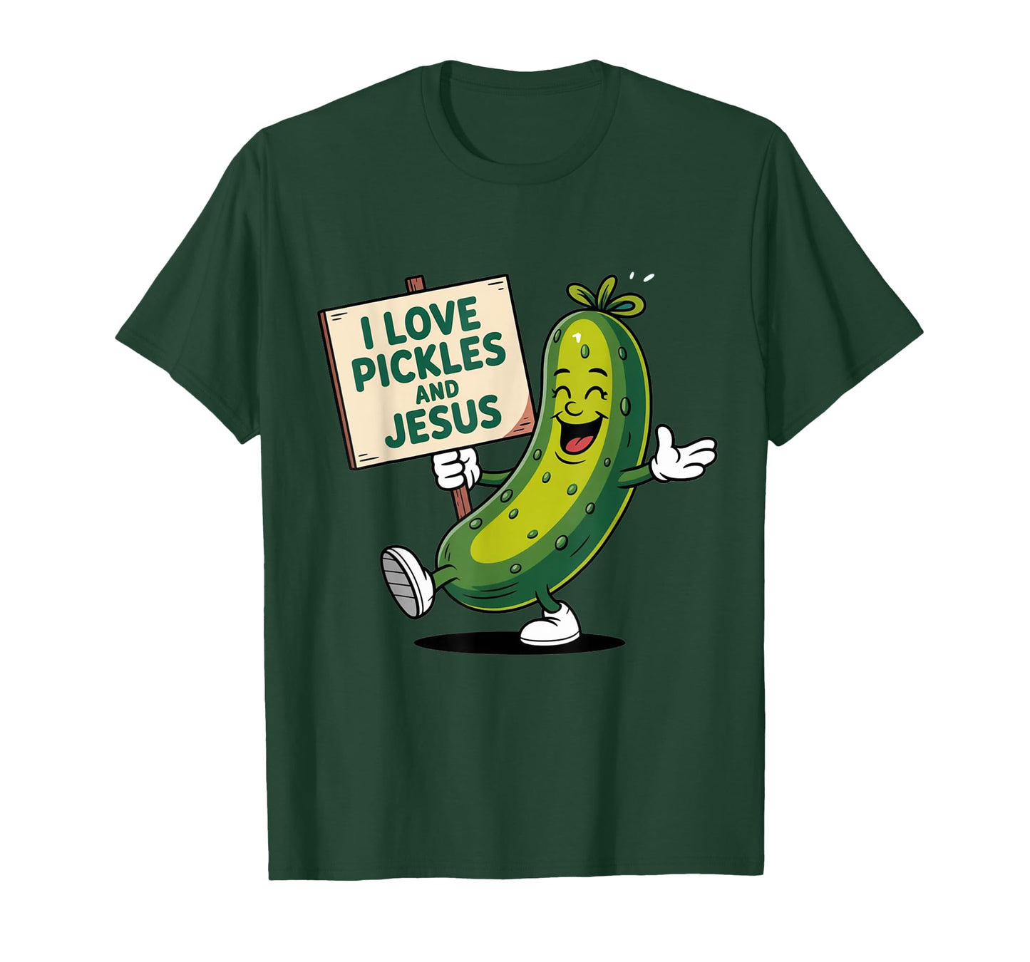 I Love Pickles And Jesus Funny Religion Cucumber Lover Shirt T-Shirt