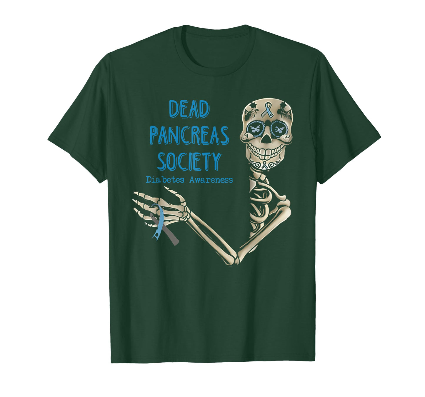Skeleton Dead Pancreas Society Diabetes Awareness T-Shirt