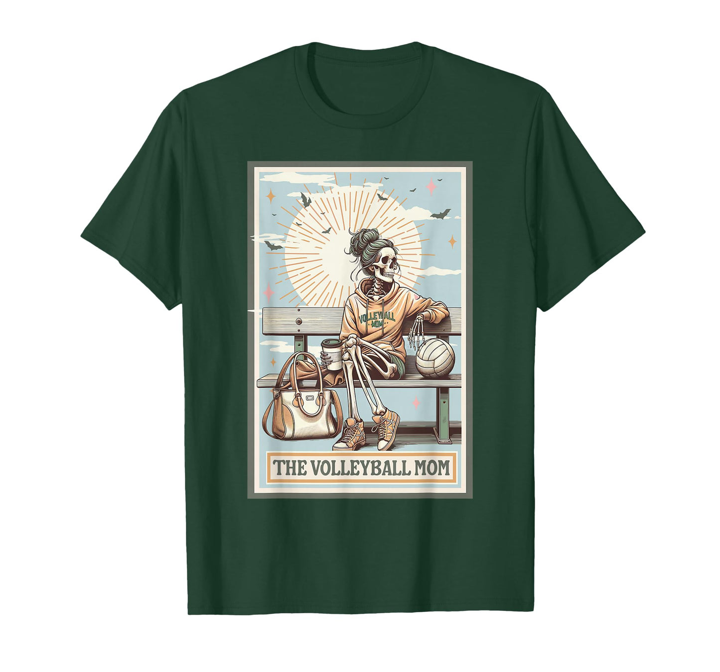The Volleyball Mom Skeleton Tarot Card Game Day Mother's Day T-Shirt