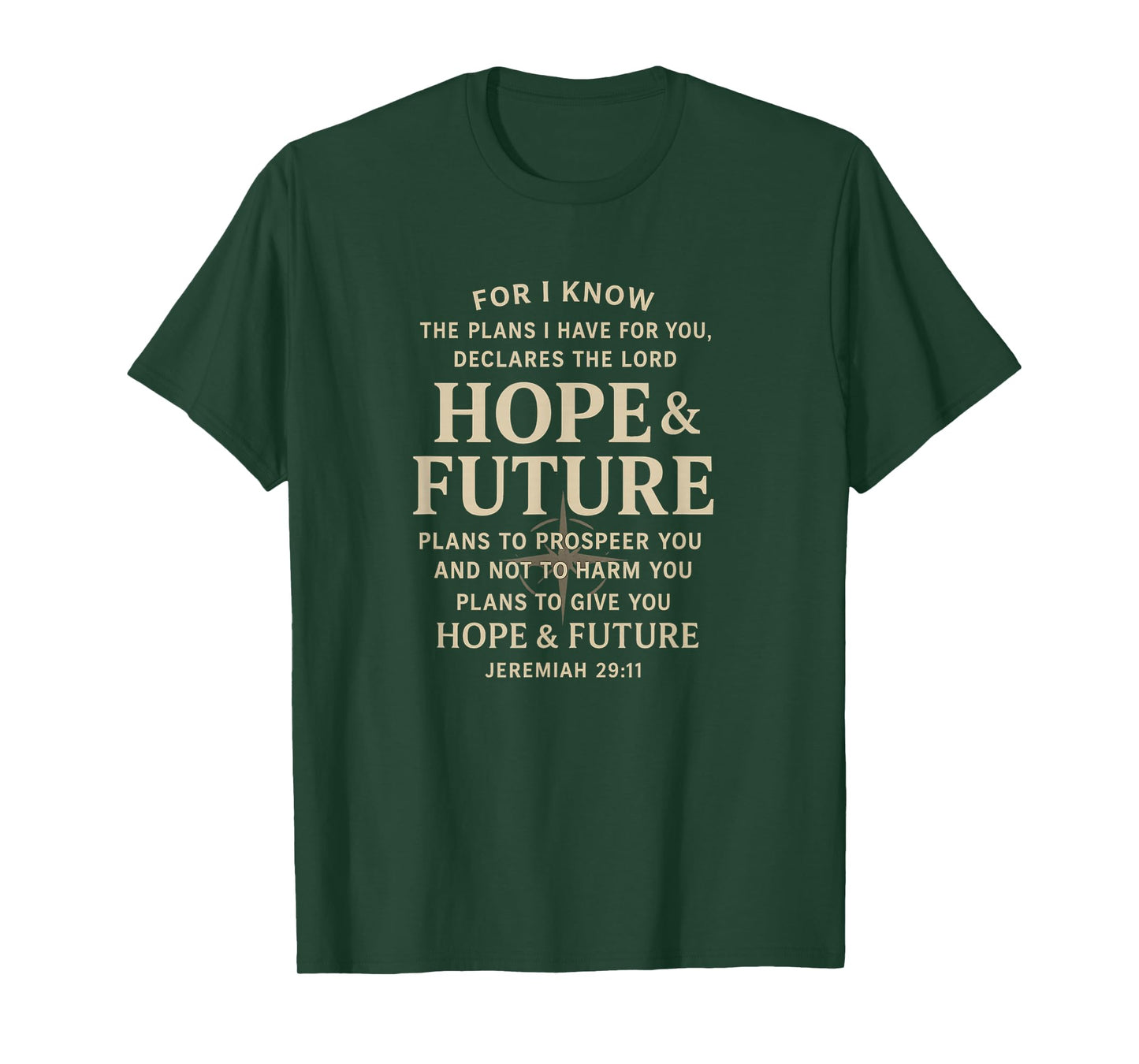 Hope and Future Jeremiah 29:11 Christian Bible Verse T-Shirt