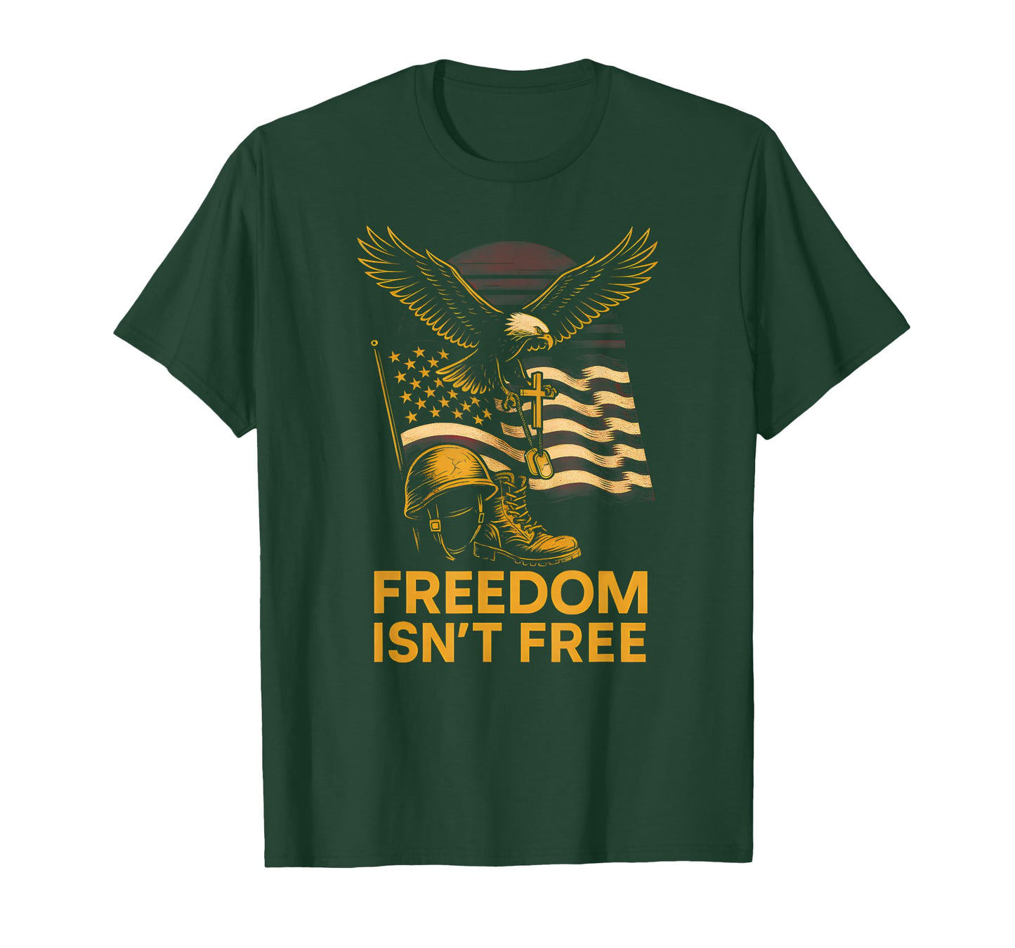 Patriotic Faith Freedom Isnt Free Vintage Mens Christian T-Shirt