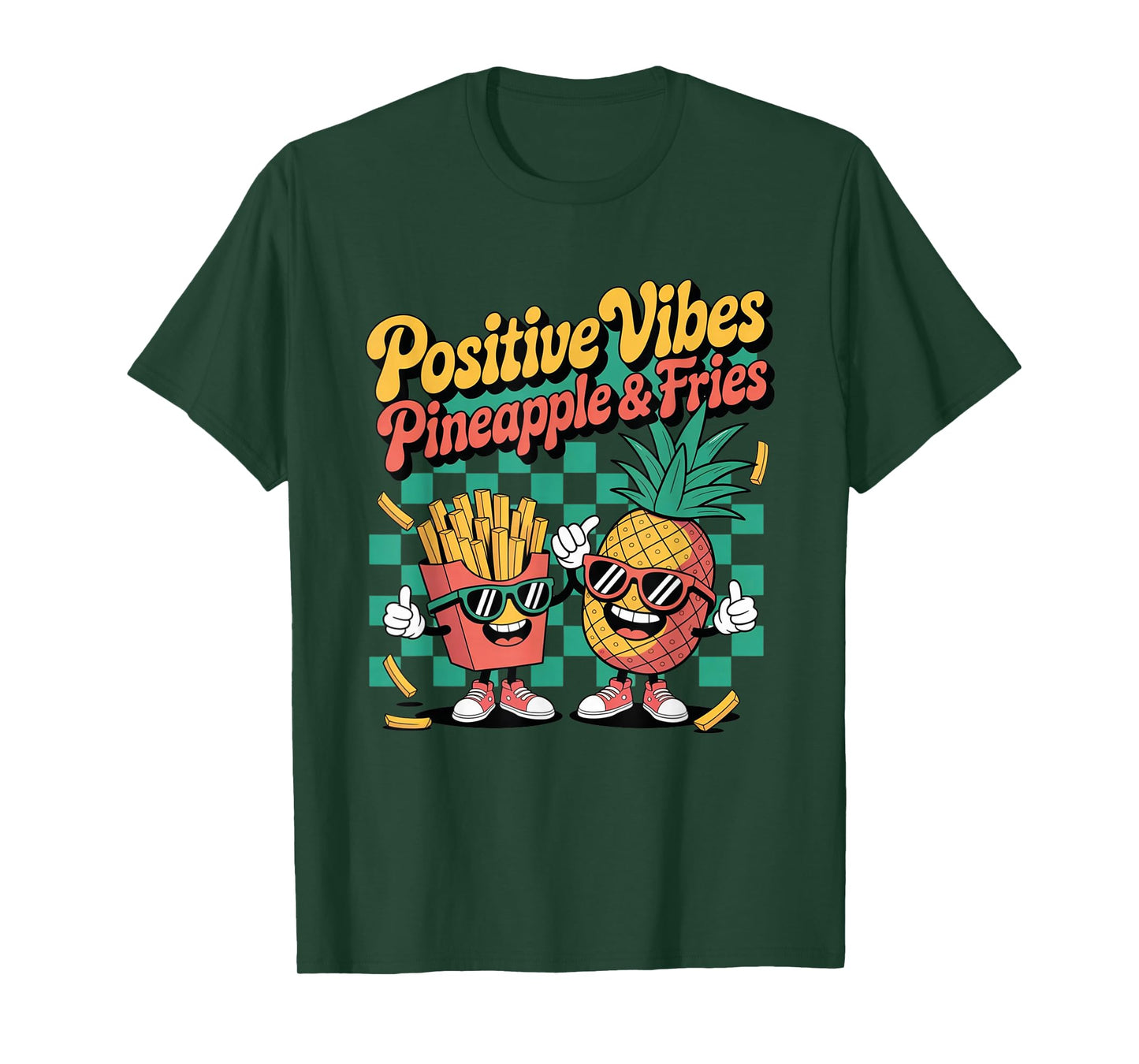 Groovy Positive Vibes Pineapple and Fries Transfer Day IVF T-Shirt