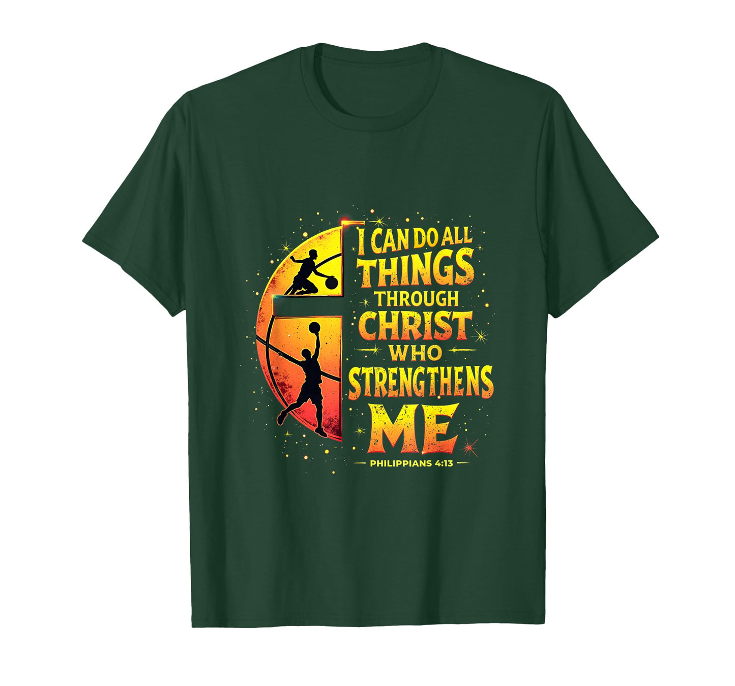 Basketball Philippians 4:13 I Can Do All Things Religious T-Shirt