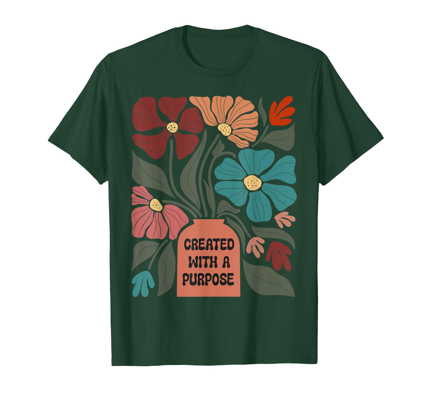 Inspirational Boho Created With A Purpose Positive Message T-Shirt