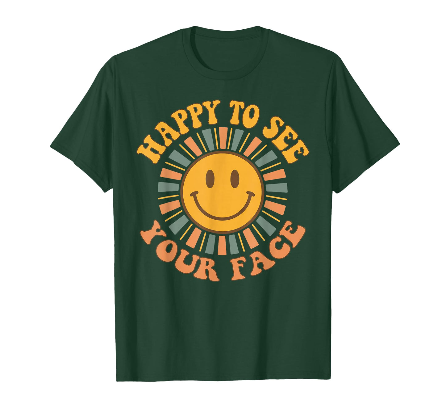 Happy To See Your Face Retro Happy Teacher Back To School T-Shirt