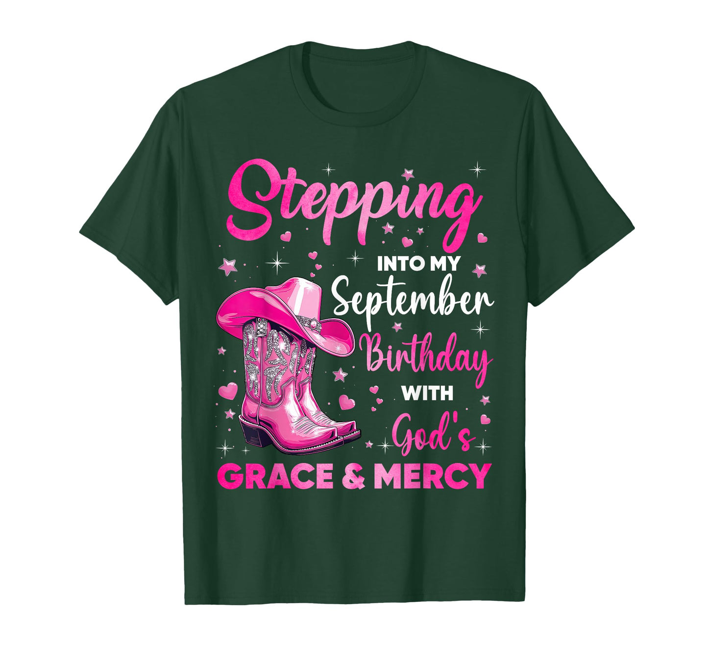 Stepping Into My September Birthday Christian Girls Western T-Shirt