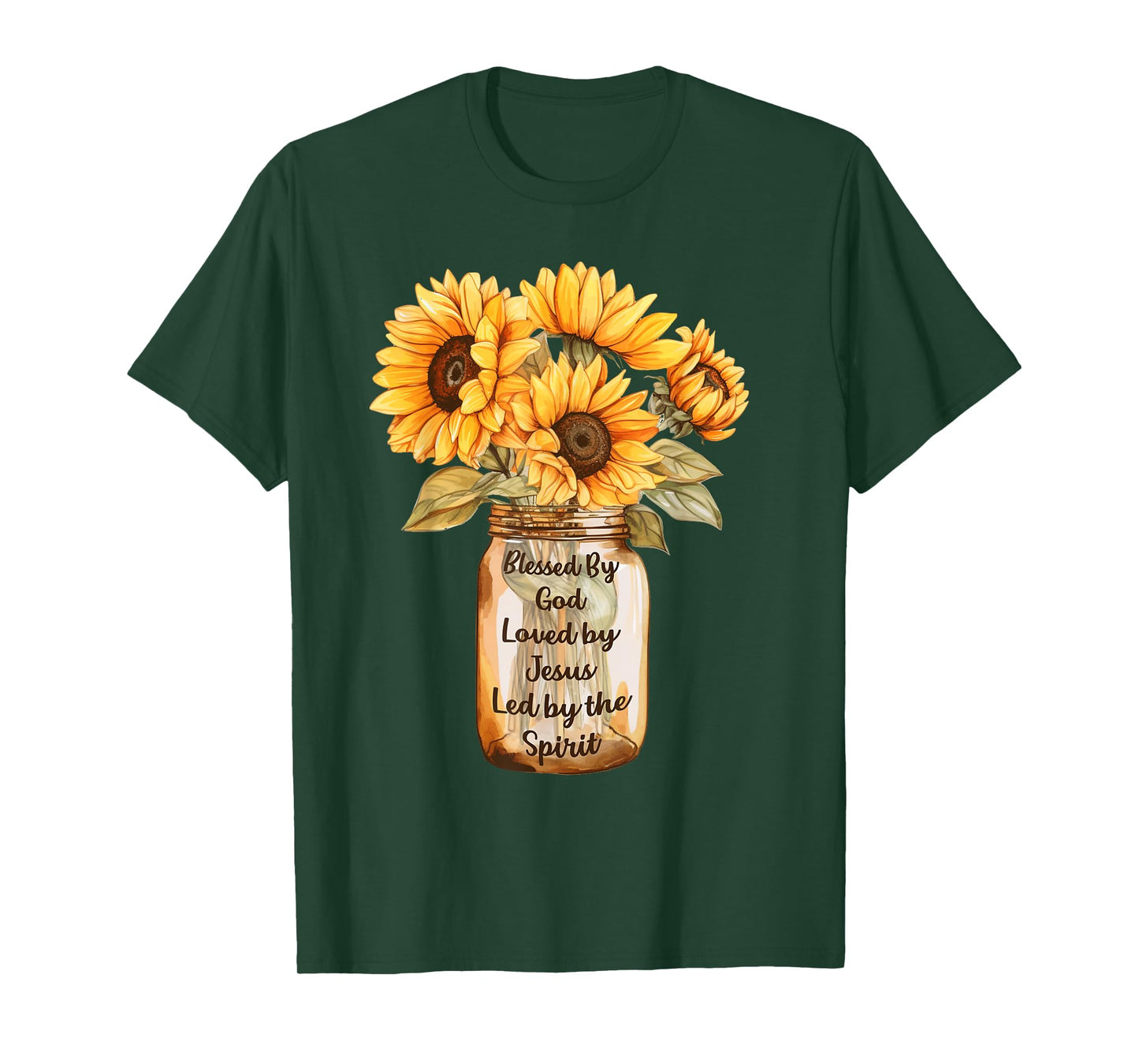 Blessed by God Loved by Jesus Sunflower Bouquet T-Shirt