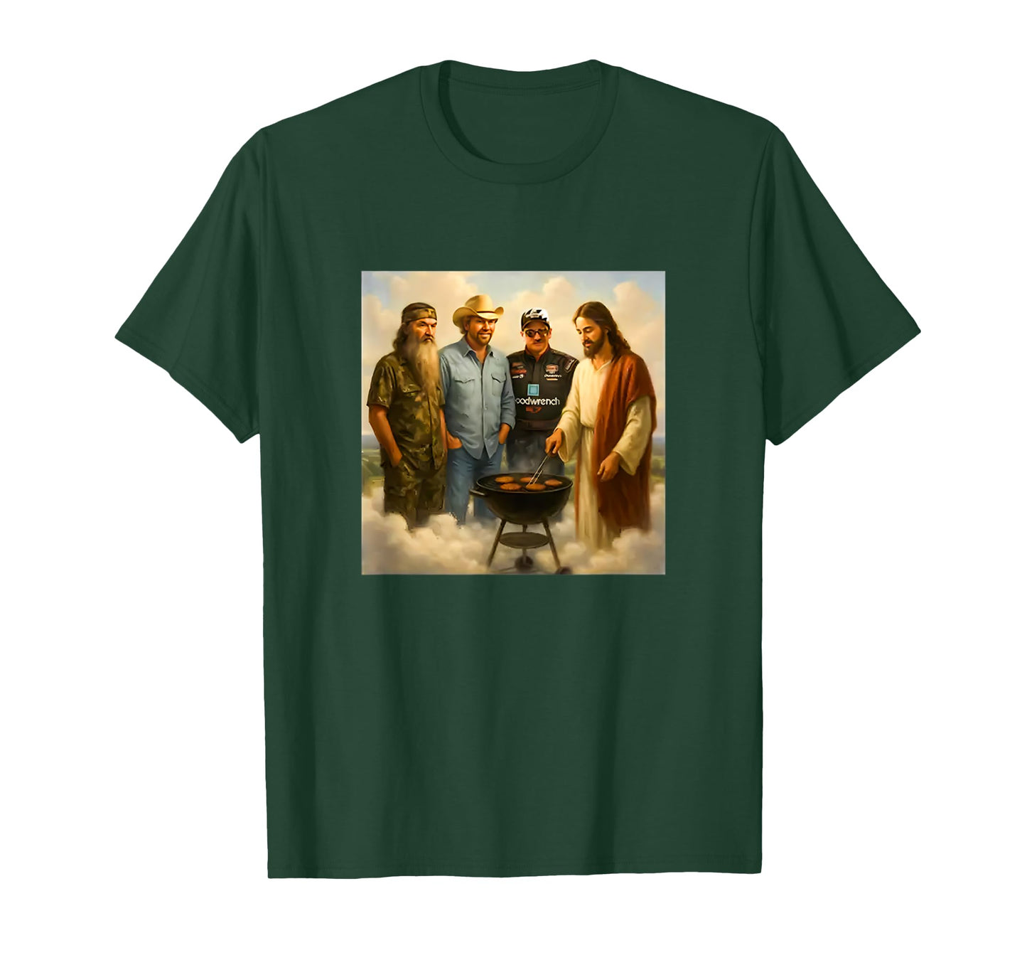 The Real Gang Meet Up In Heaven Phil Funny Meme BBQ T-Shirt