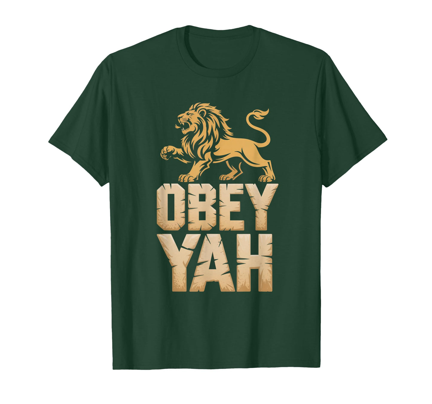 Obey YAH Bold Hebrew Lion Statement T-Shirt