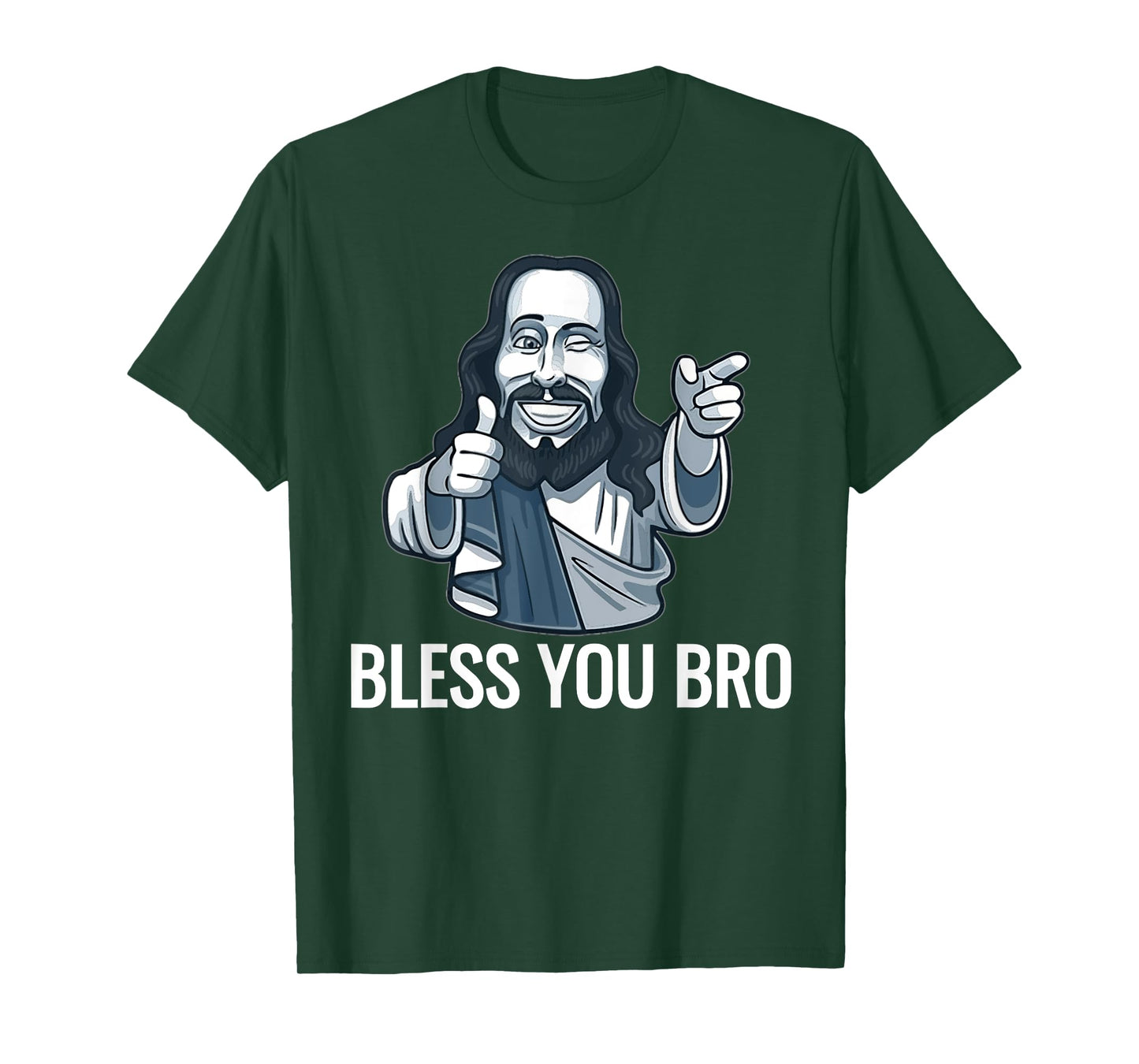 Jesus Christ Graphic God Bless You Bro T-Shirt funny shirts T-Shirt