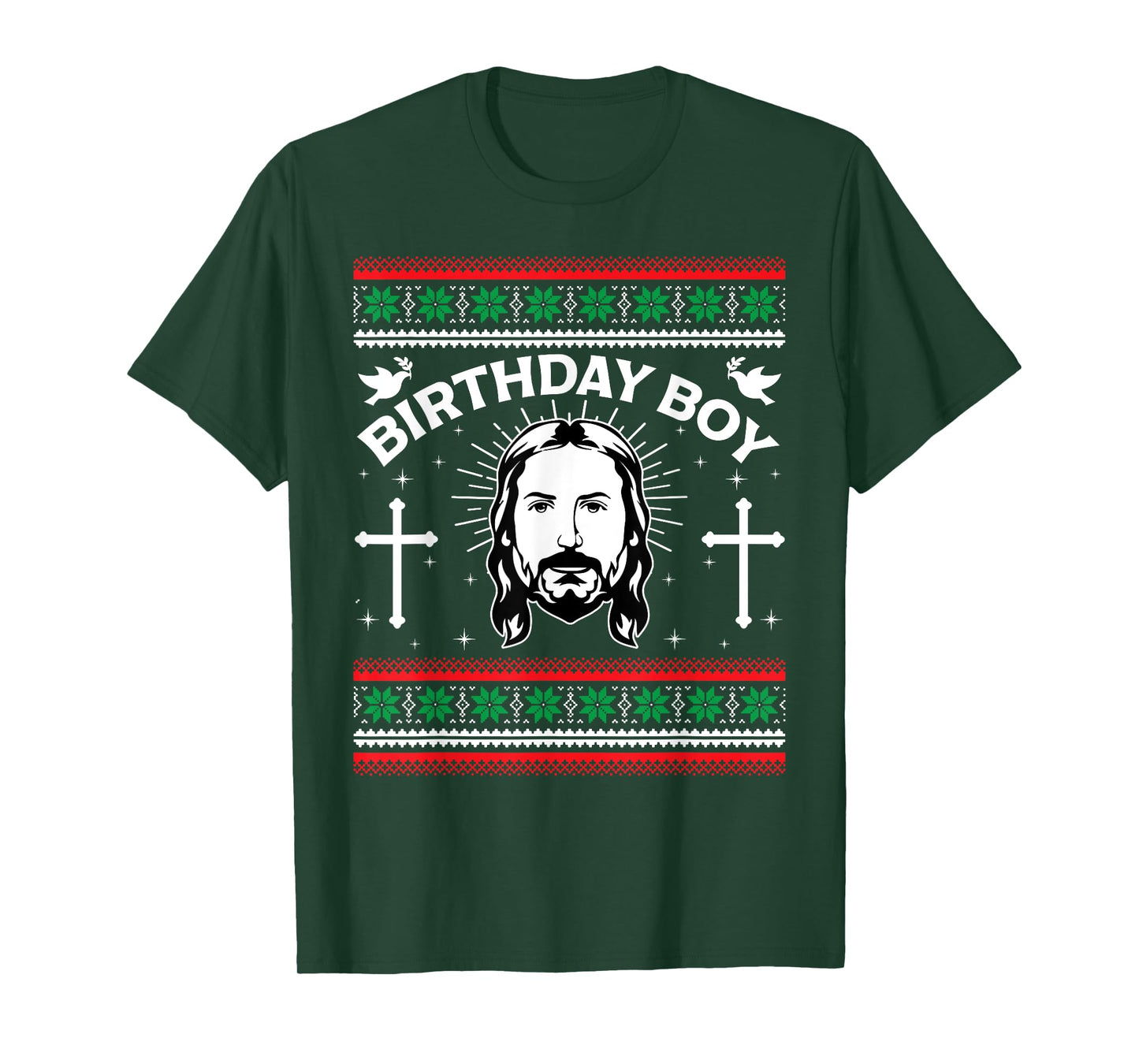 Jesus Birthday Boy Ugly Christmas Funny Christian Religious T-Shirt