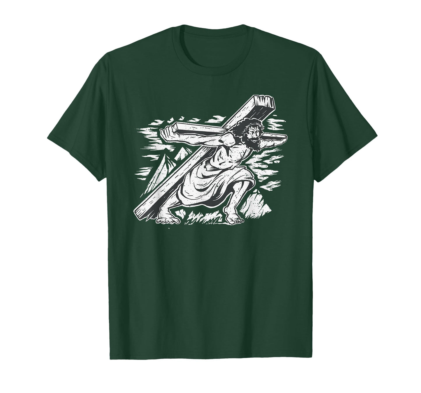 Jesus Christ Carrying the Cross - Christian Illustration T-Shirt