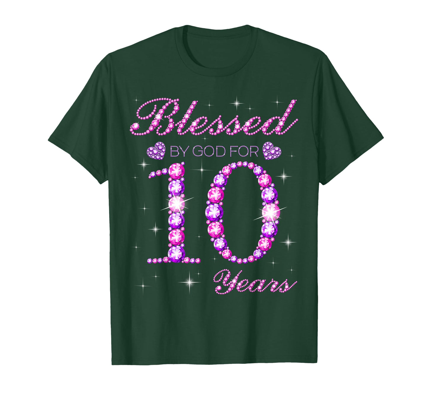 Blessed by God for 10 Years Old 10th Birthday Party T-Shirt