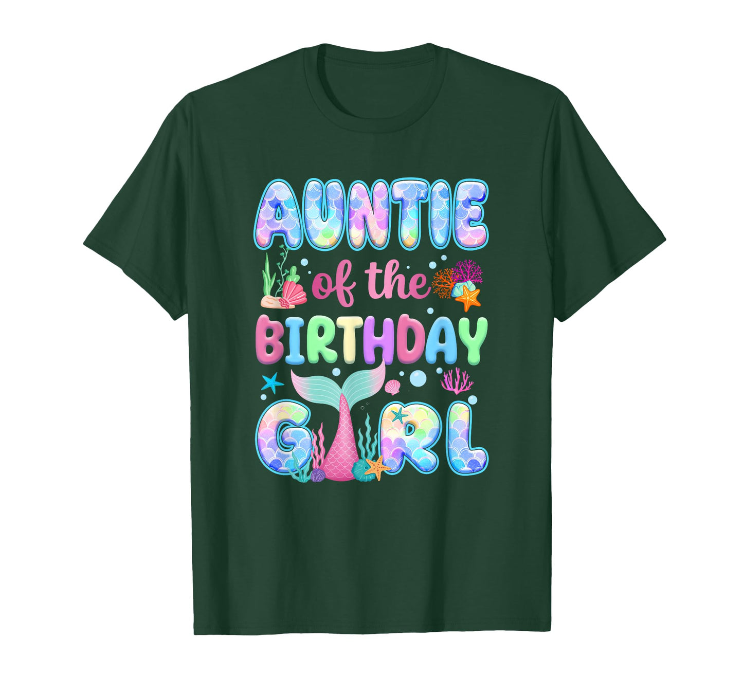 Auntie Of The Birthday Mermaid Girl Family Matching Party T-Shirt