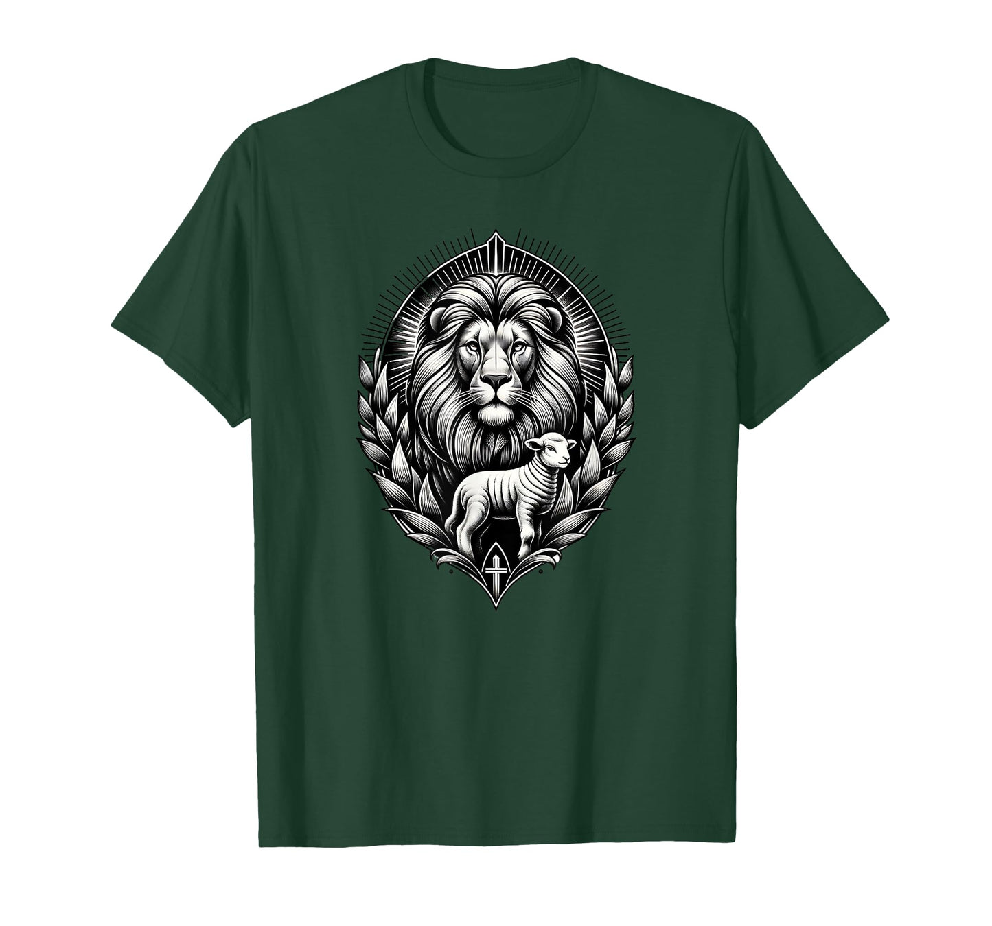 Christian Clothing Lion And Lamb Symbol Of Strength And T-Shirt