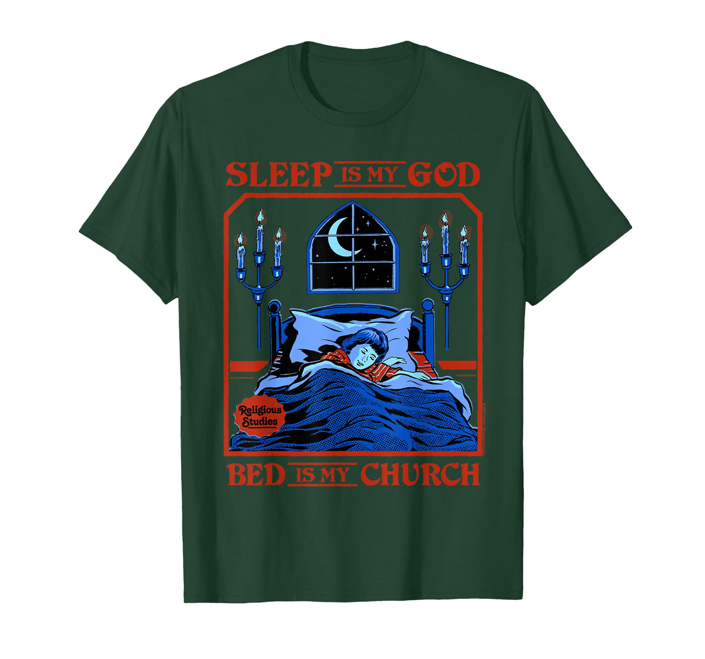 Sleep is My God Sarcastic Retro Vintage Funny Adult Humor T-Shirt
