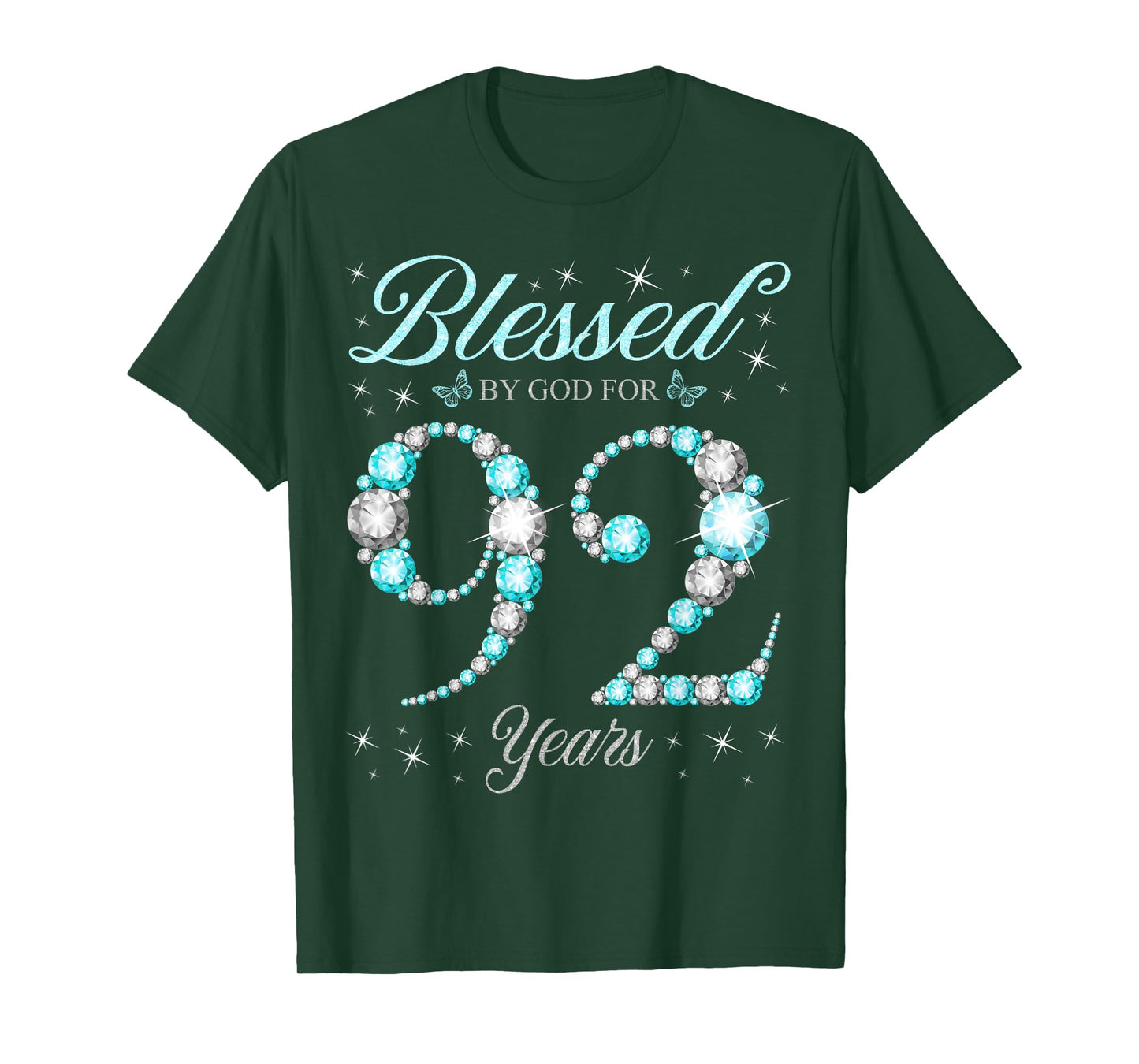 Blessed By God For 92 Years Old 92nd Birthday B-Day Party T-Shirt