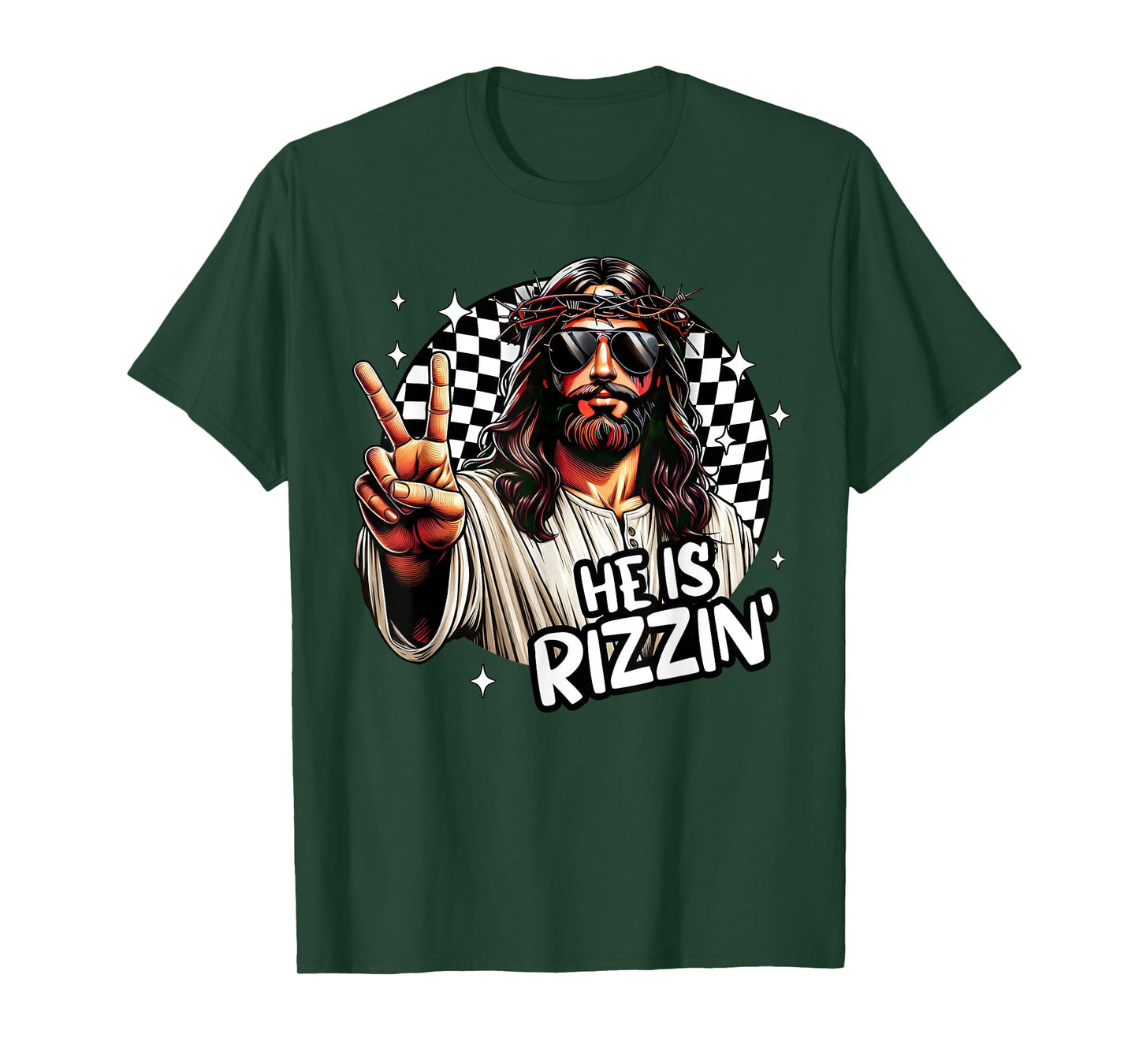 He Is Rizzin' Jesus Christian Happy Easter Hunt Eggs Funny T-Shirt