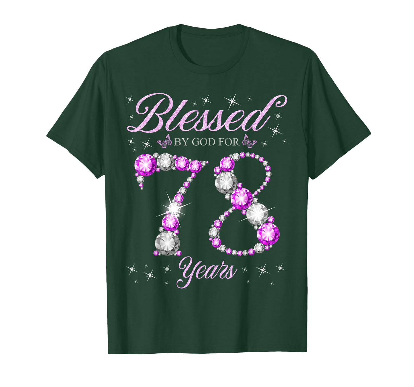 Blessed By God For 78 Years Old 78th Birthday B-Day Party T-Shirt