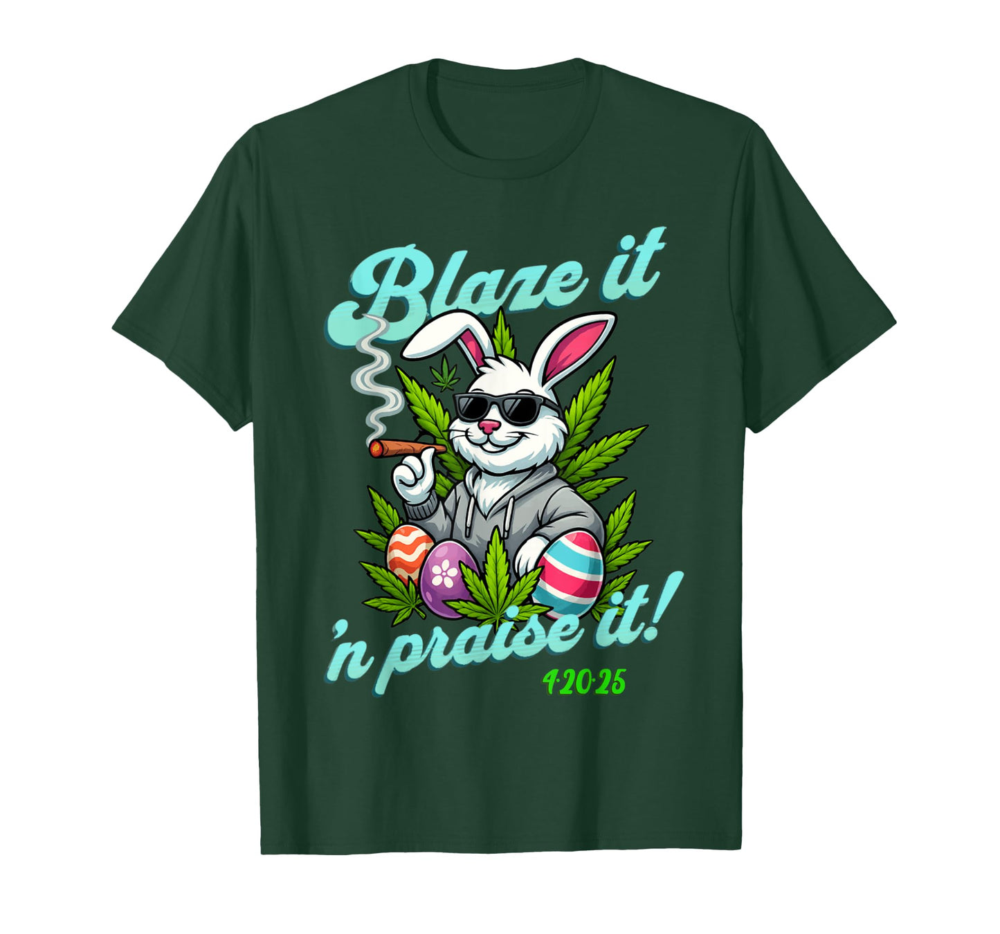 Funny Happy 420 Easter Bunny Smoking on Weedster Sunday! T-Shirt