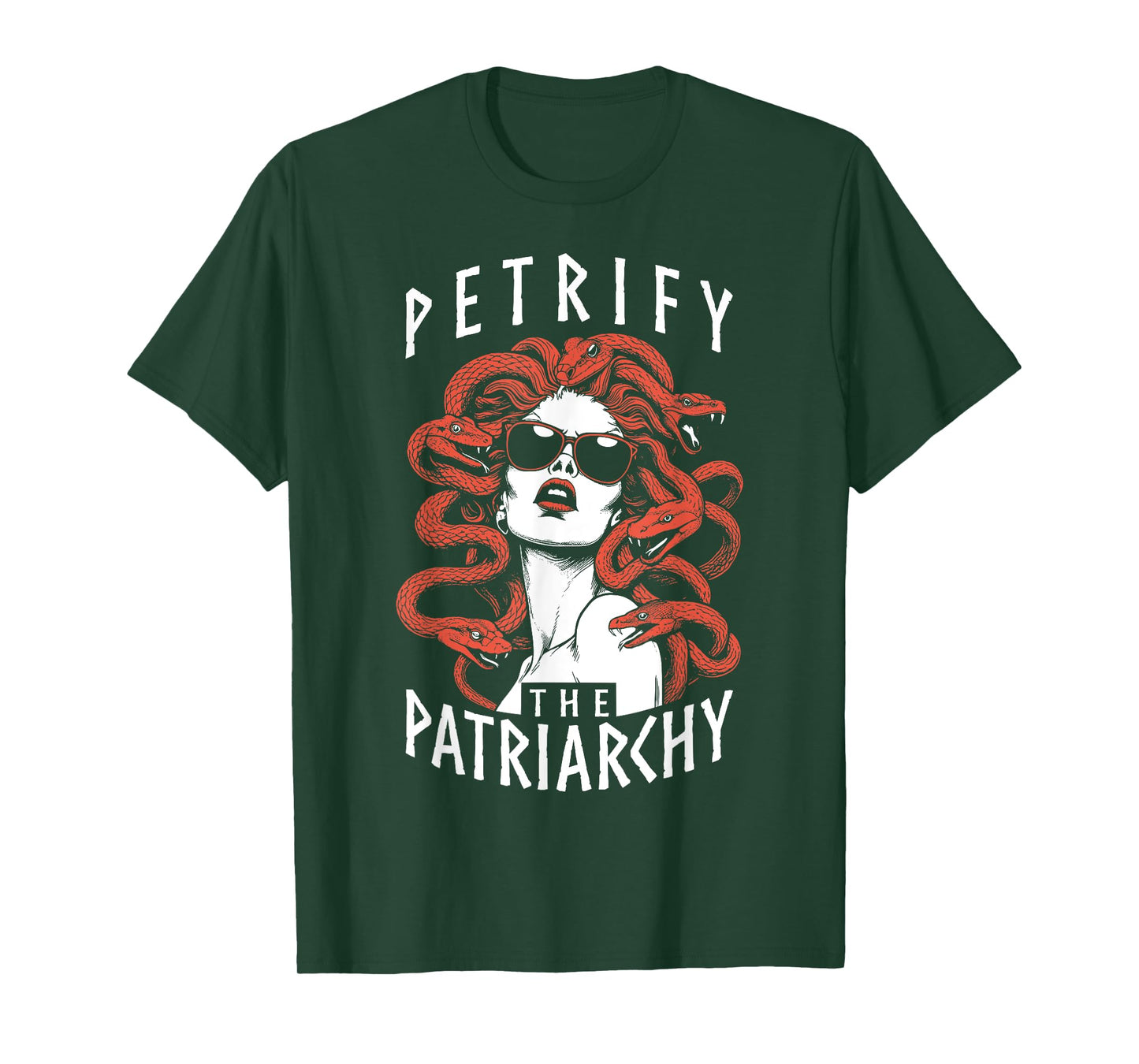 Petrify The Patriarchy Feminist Halloween Goth Medusa Witch T-Shirt