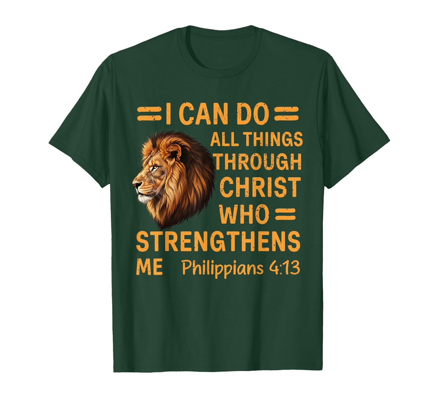 Lion Philippians 4:13 I Can Do All Things Through Christ T-Shirt