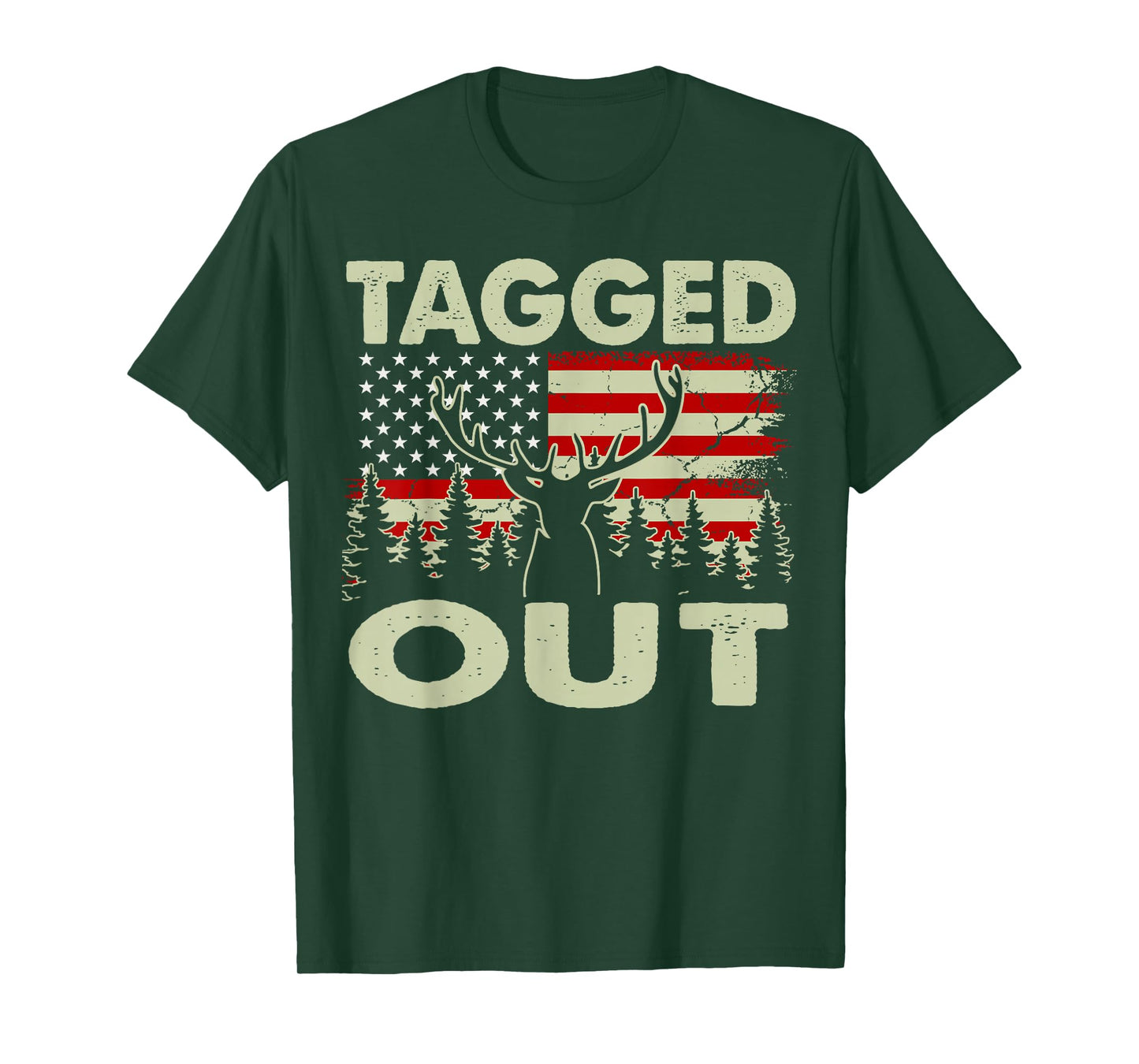 Tagged Out Funny Deer Hunting Gift Dad Hunter Son Daughter T-Shirt