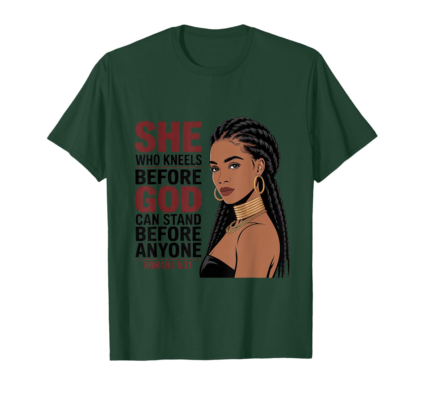 Christian African American Woman Melanin Poppin T-Shirt