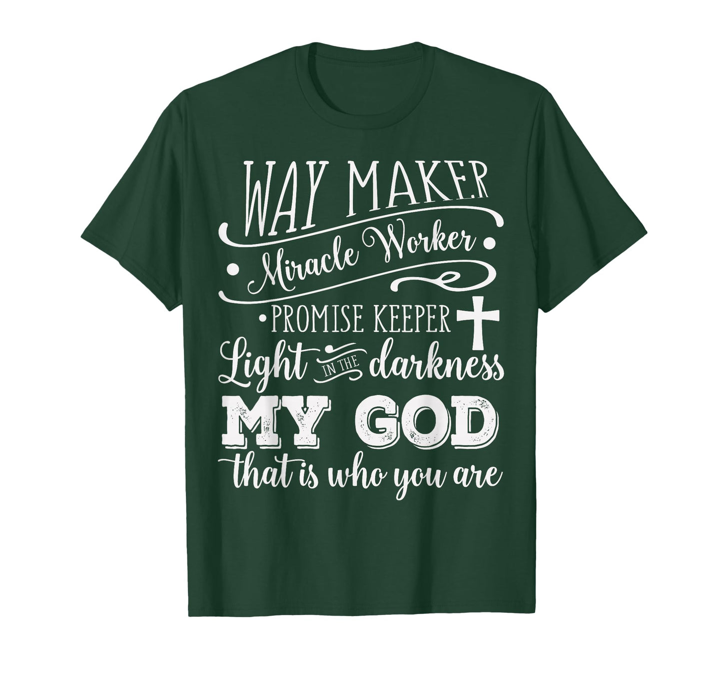 Vintage Way Maker Miracle Worker My God Christian Saying T-Shirt