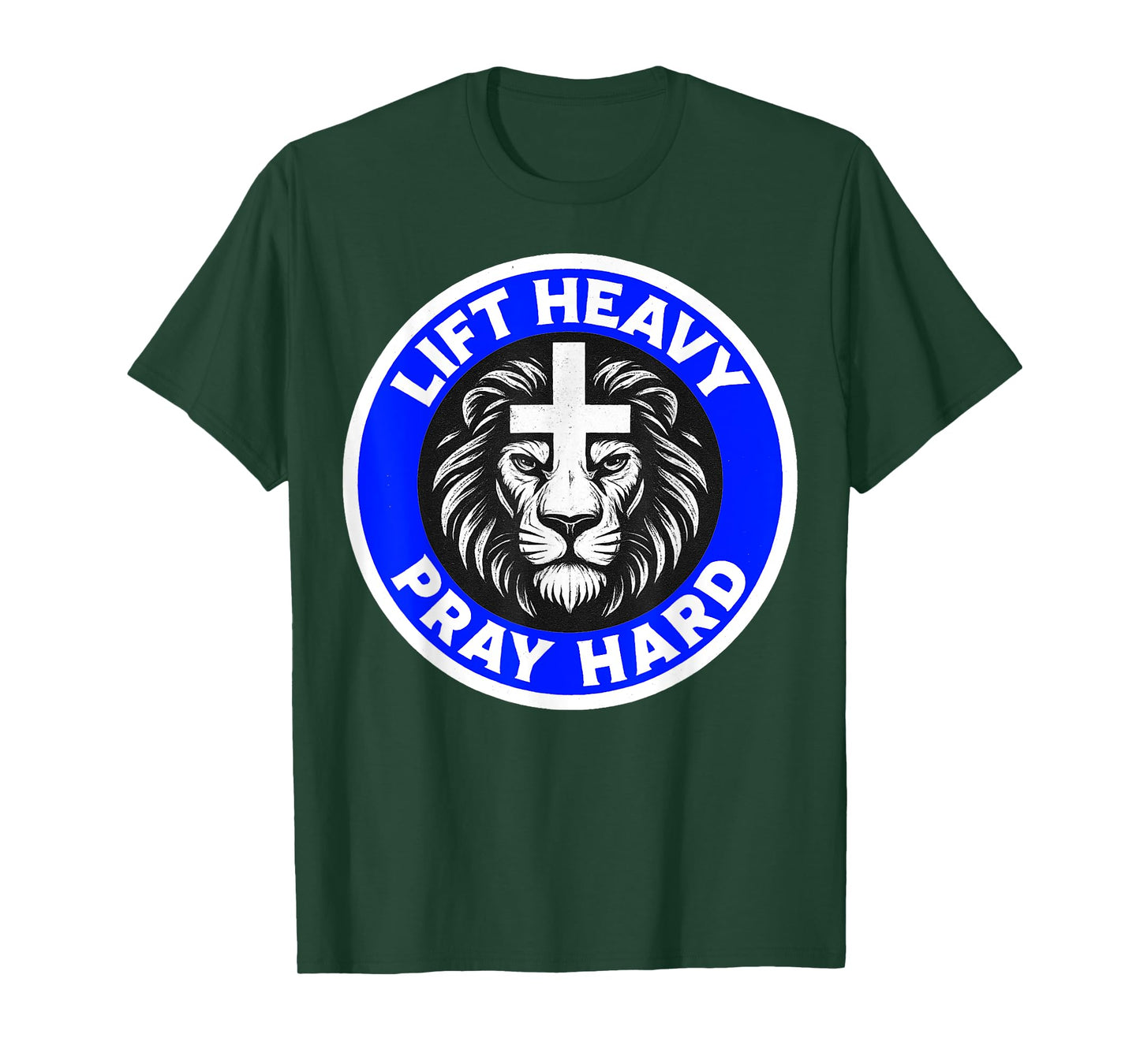 Lift Heavy Pray Hard Religious Christian Gym Workout T-Shirt