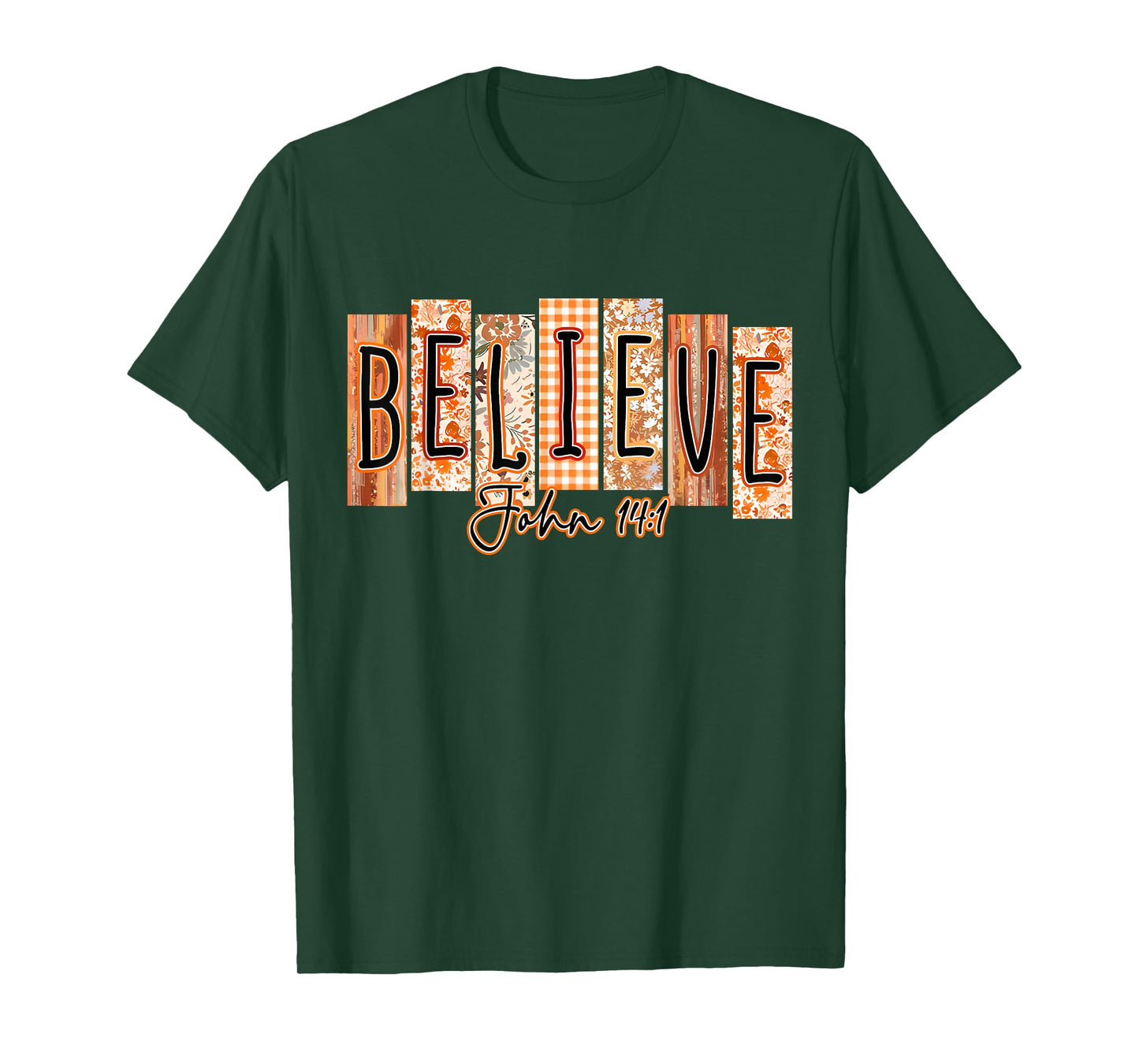 Believe Bible Verse Preppy Fall Christian Pumpkin Spice T-Shirt