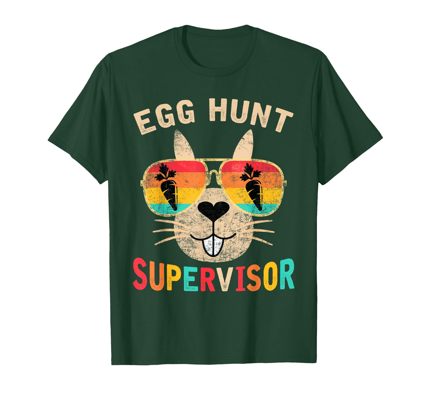 Egg Hunt Supervisor Retro Egg Hunting Party Mom Dad Easter T-Shirt