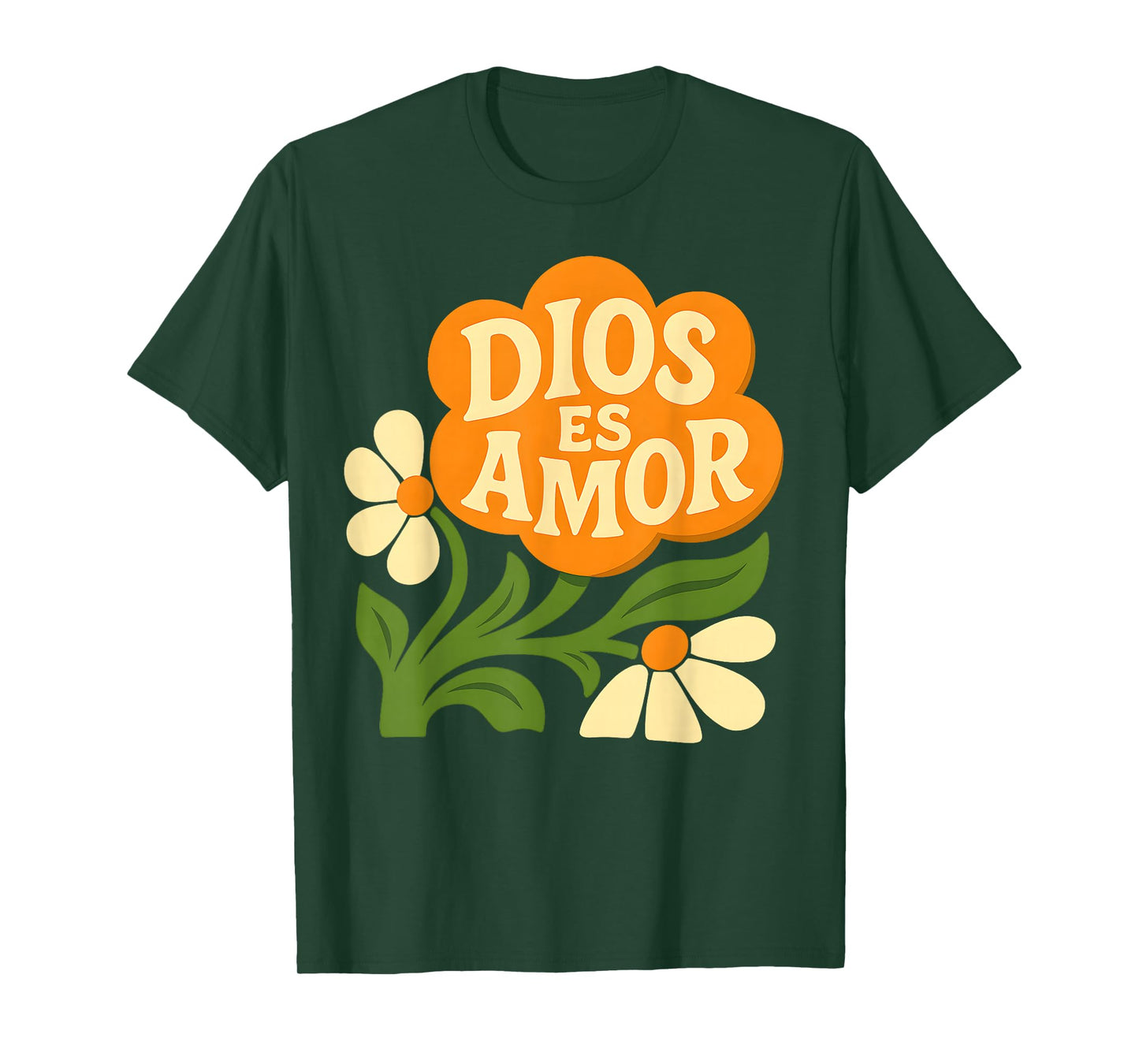 Dios ES Amor Spanish God is Love Christian Boho Faith Flower T-Shirt