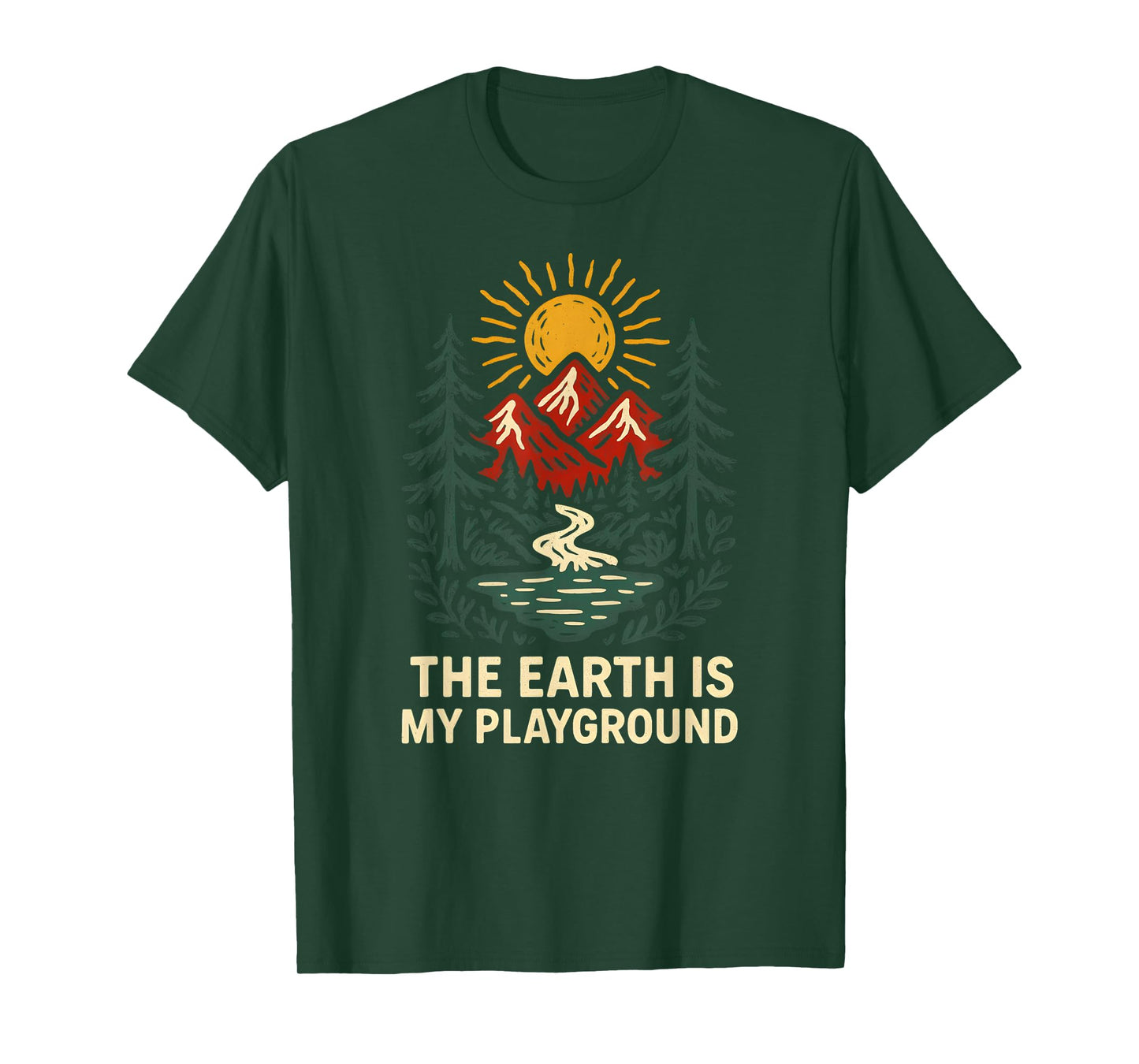 Outdoor Creation Earth is My Playground Vintage Mens Faith T-Shirt