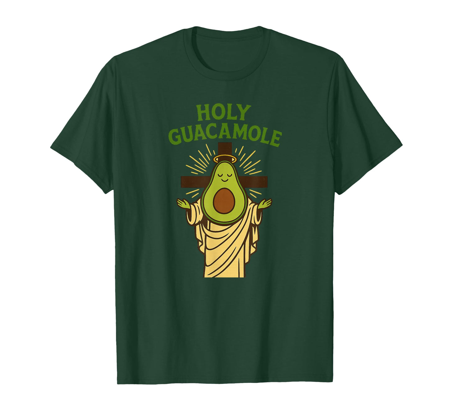 Holy Guacamole Funny Avocado God Design with Cross T-Shirt