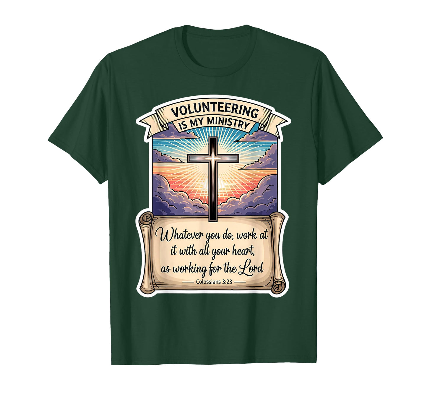 Christian Volunteer Volunteering is My Ministry Jesus Christ T-Shirt