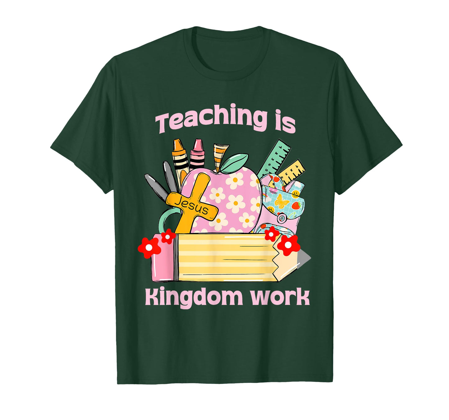 Cute Christian Teacher, Teaching Is Kingdom Work T-Shirt