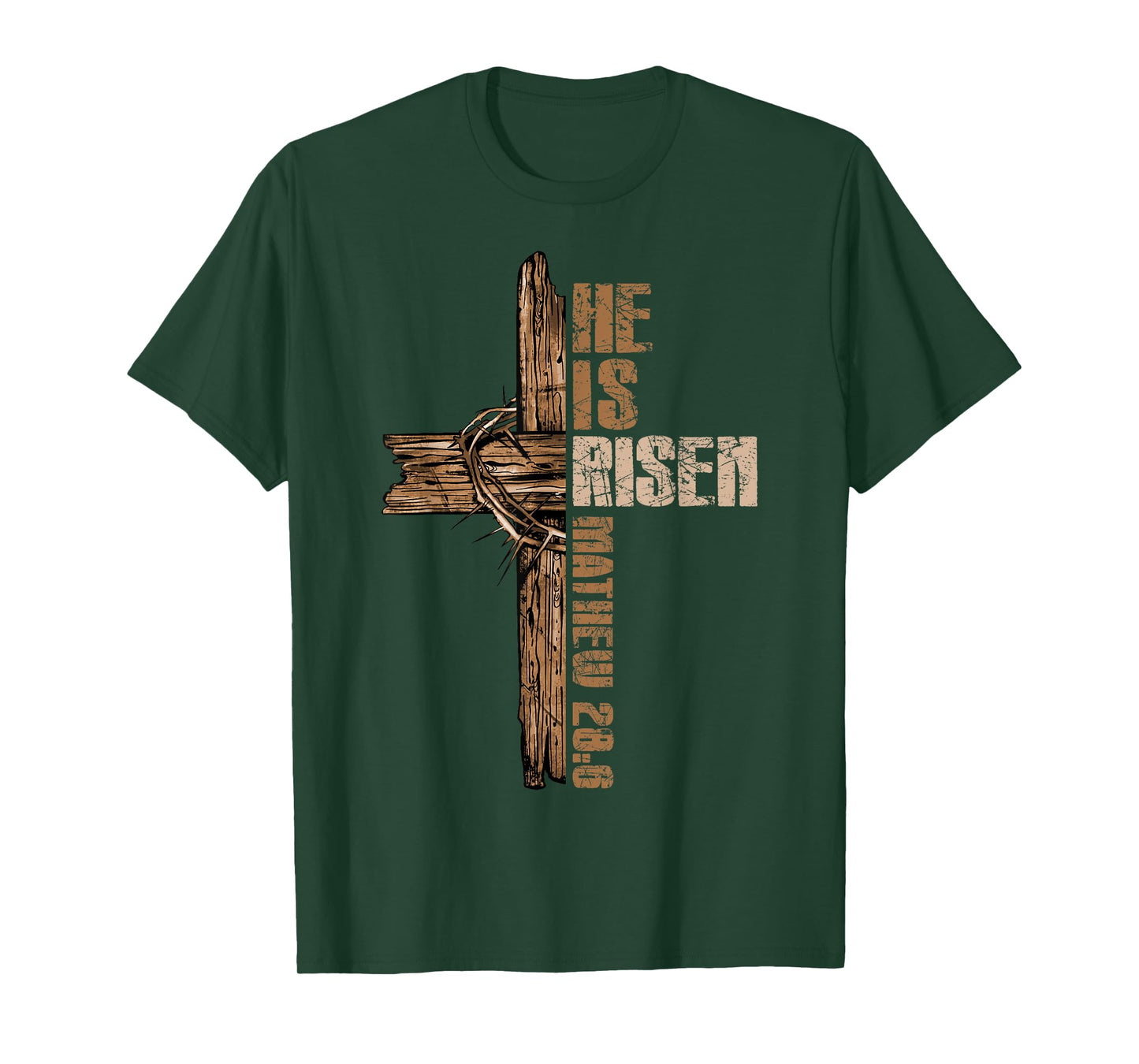 Easter Cross He Is Risen Jesus Christian Happy Easter Men T-Shirt