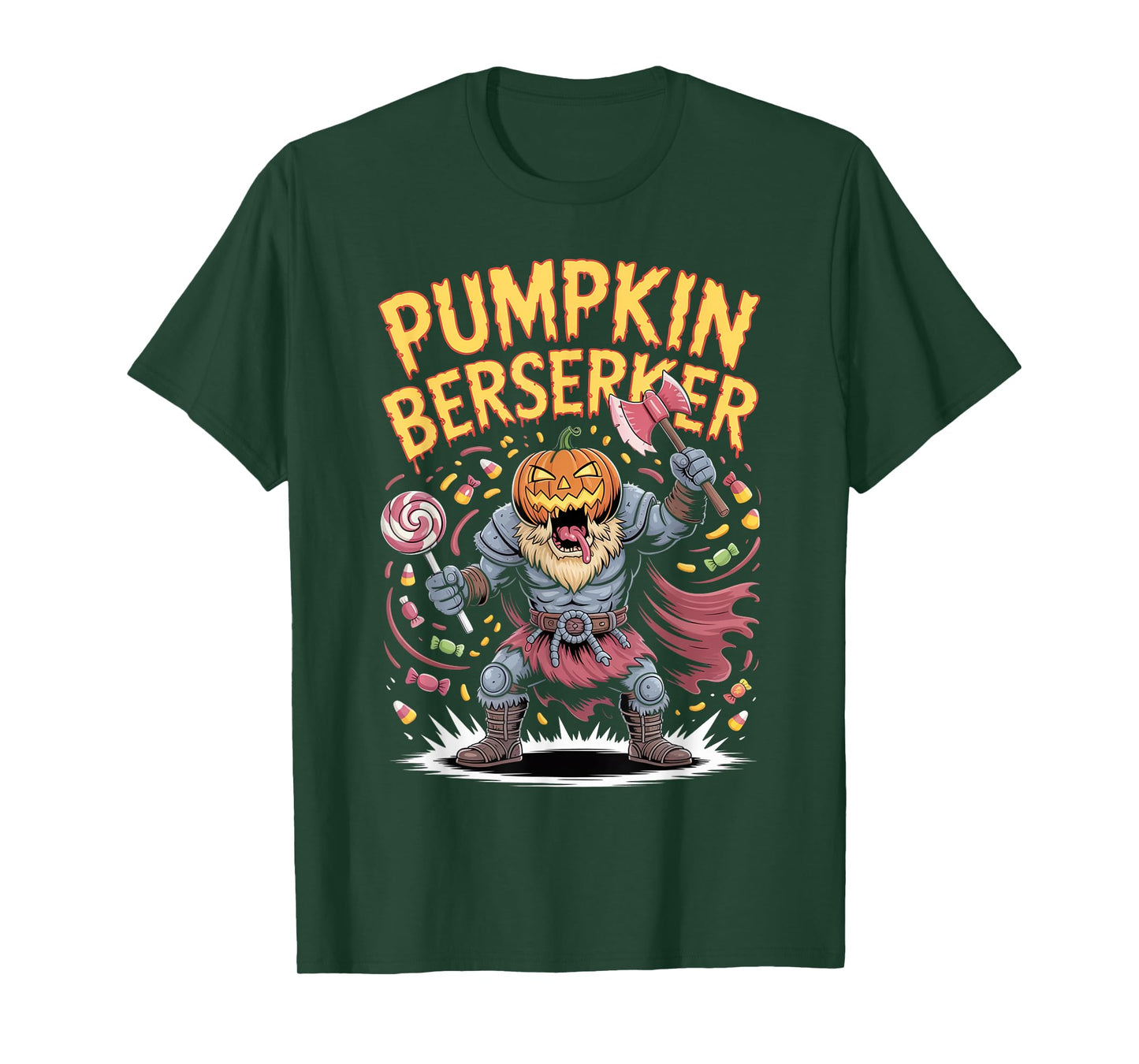 Pumpkin Viking Warrior - Halloween Norse Mythology Berserker T-Shirt