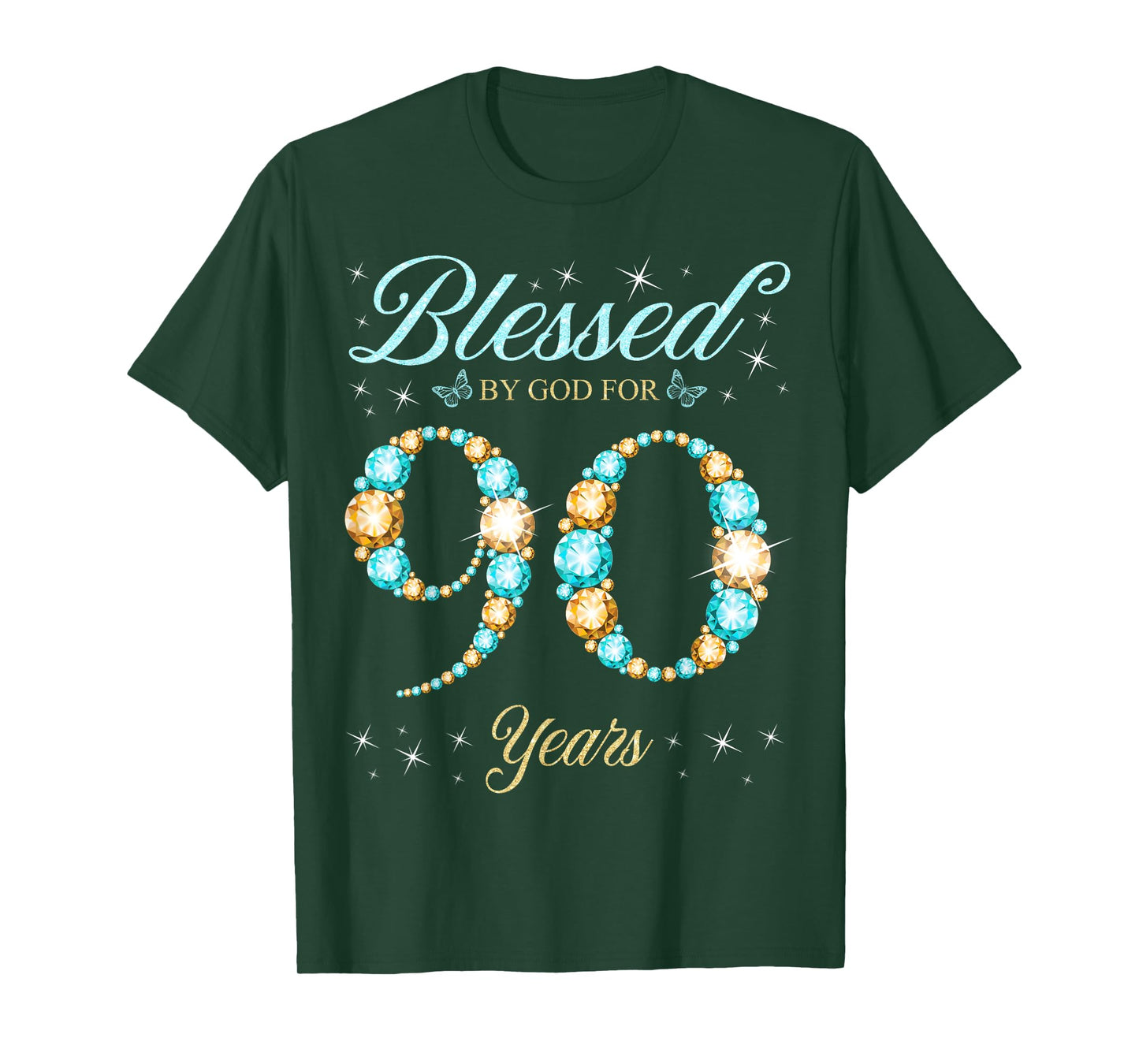 Blessed By God For 90 Years Old 90th Birthday B-Day Party T-Shirt