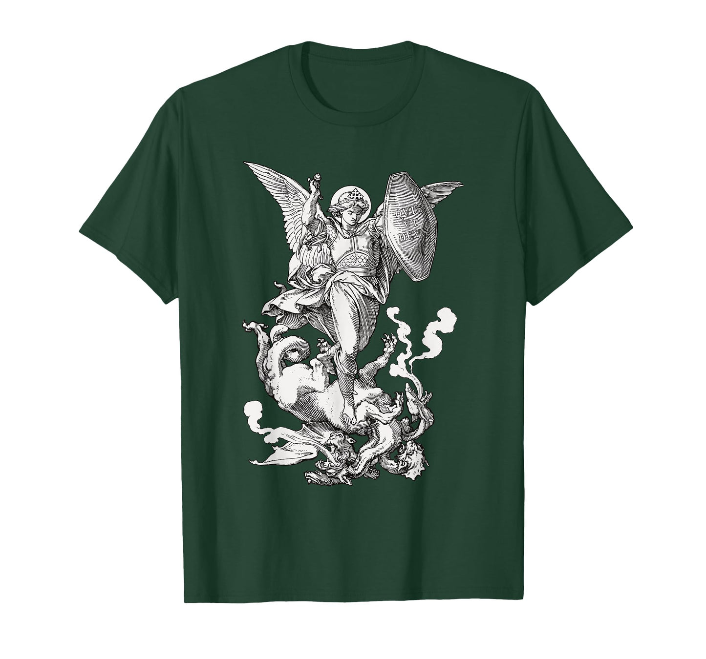 Archangel Saint Michael Fighting the Dragon Catholic T-Shirt