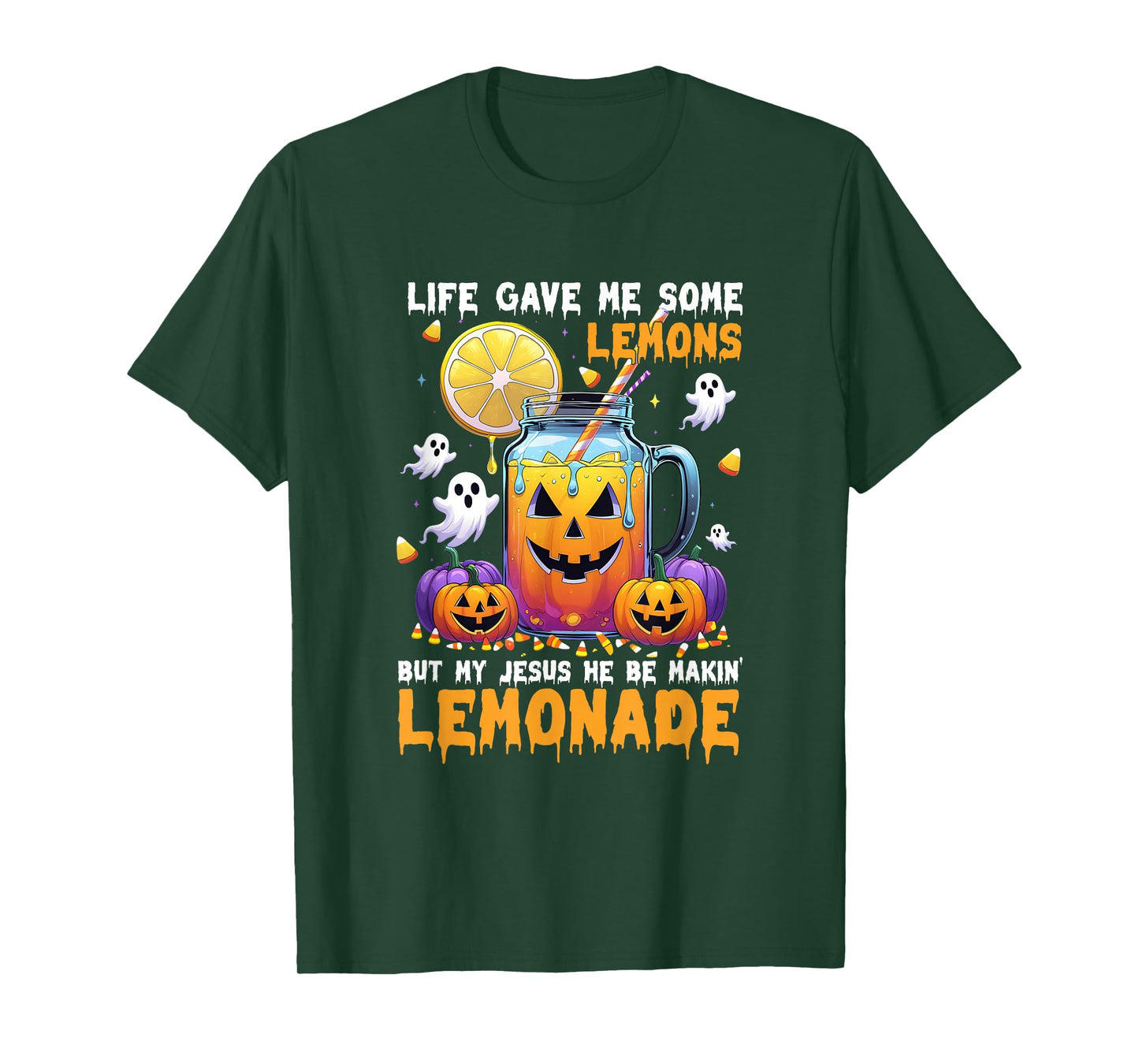Halloween Life Gave Me Some Lemons Jesus Making Lemonade T-Shirt