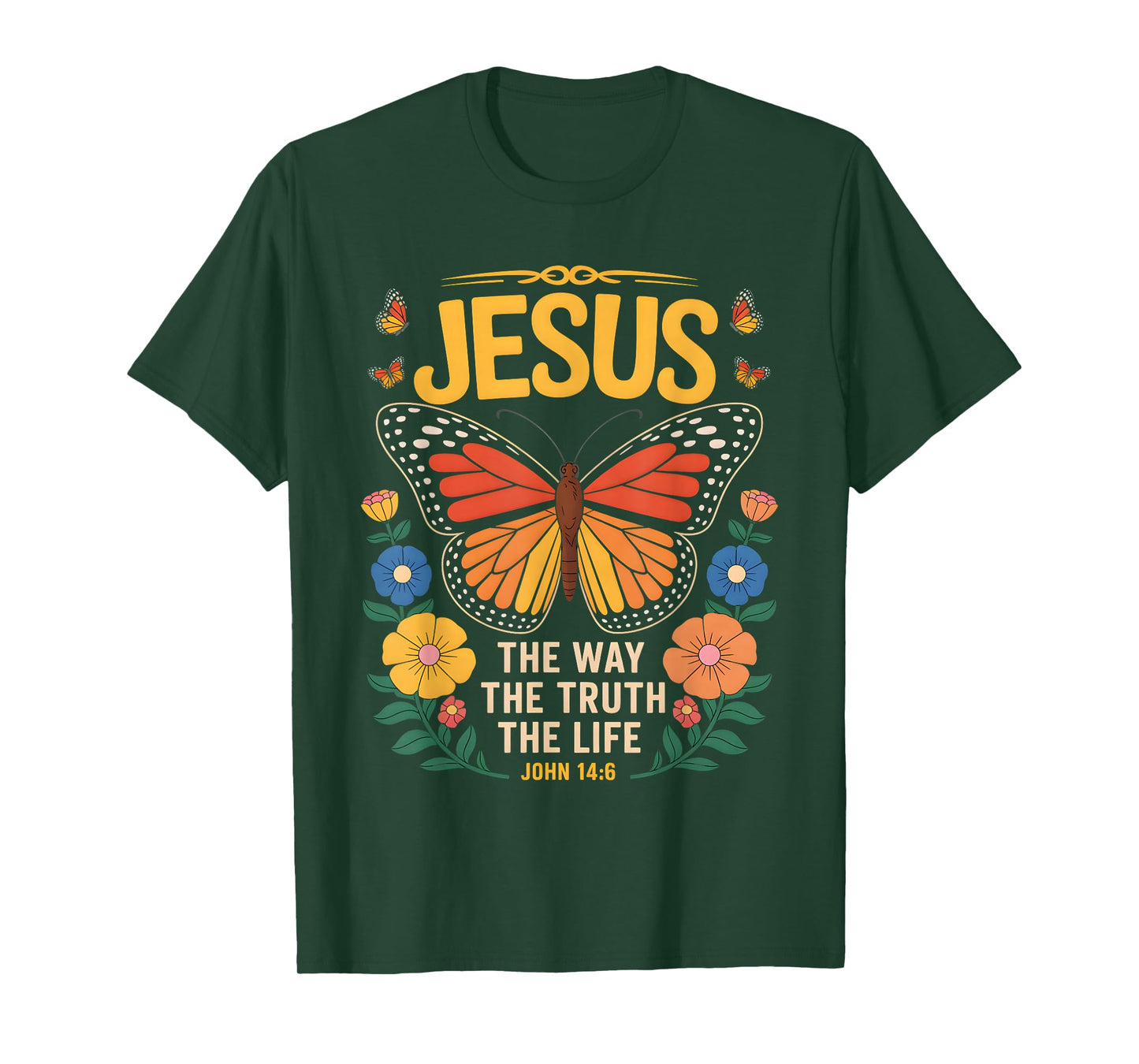 Jesus Quote Easter Spring Butterfly Christian Prayer T-Shirt