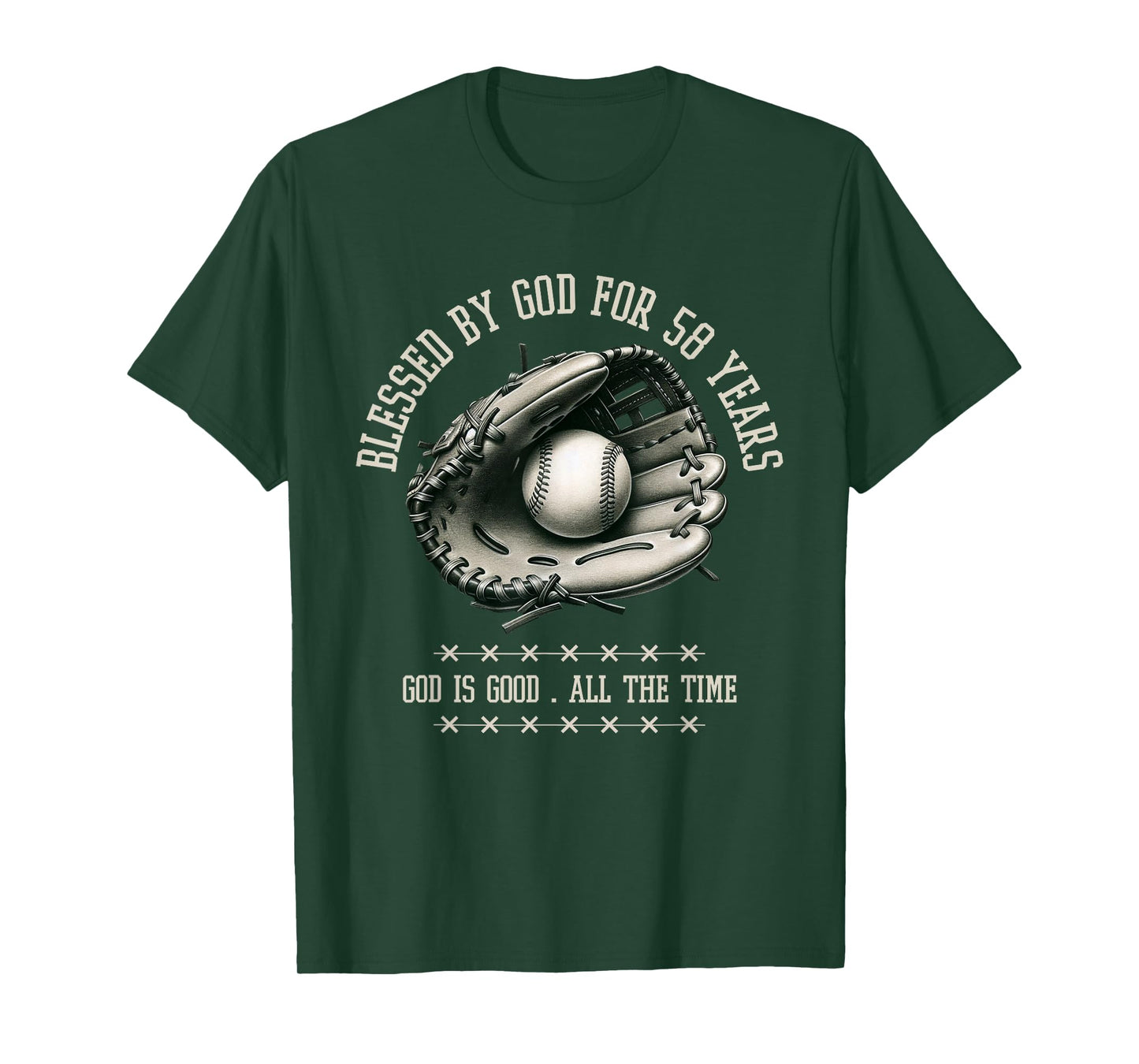 Blessed by God for 58 Years Old Baseball 58th Birthday Gifts T-Shirt