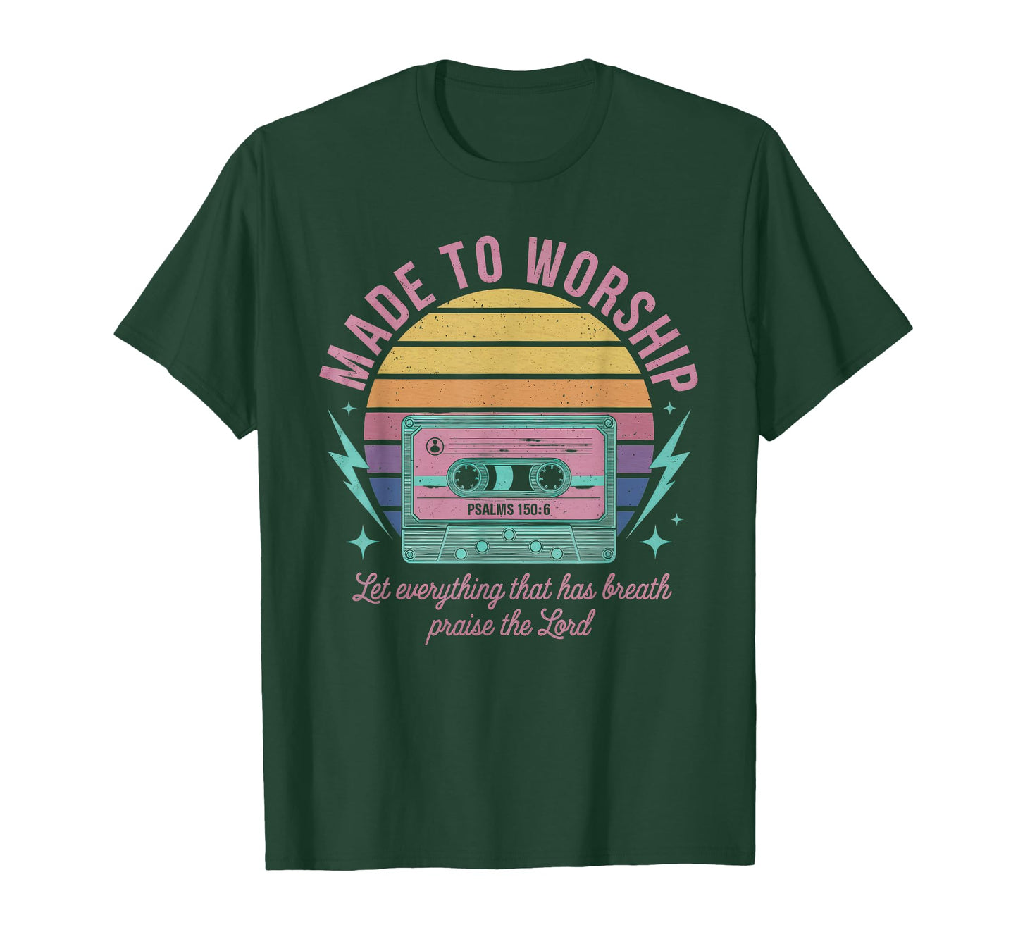 Worship Tshirt Christian Music Retro Cassette Psalms 150:6 T-Shirt