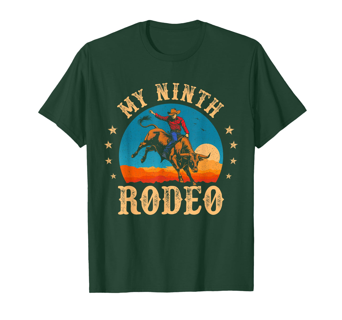 My Ninth Rodeo 9 Year Old Cowboy 9th Birthday Bull Riding T-Shirt