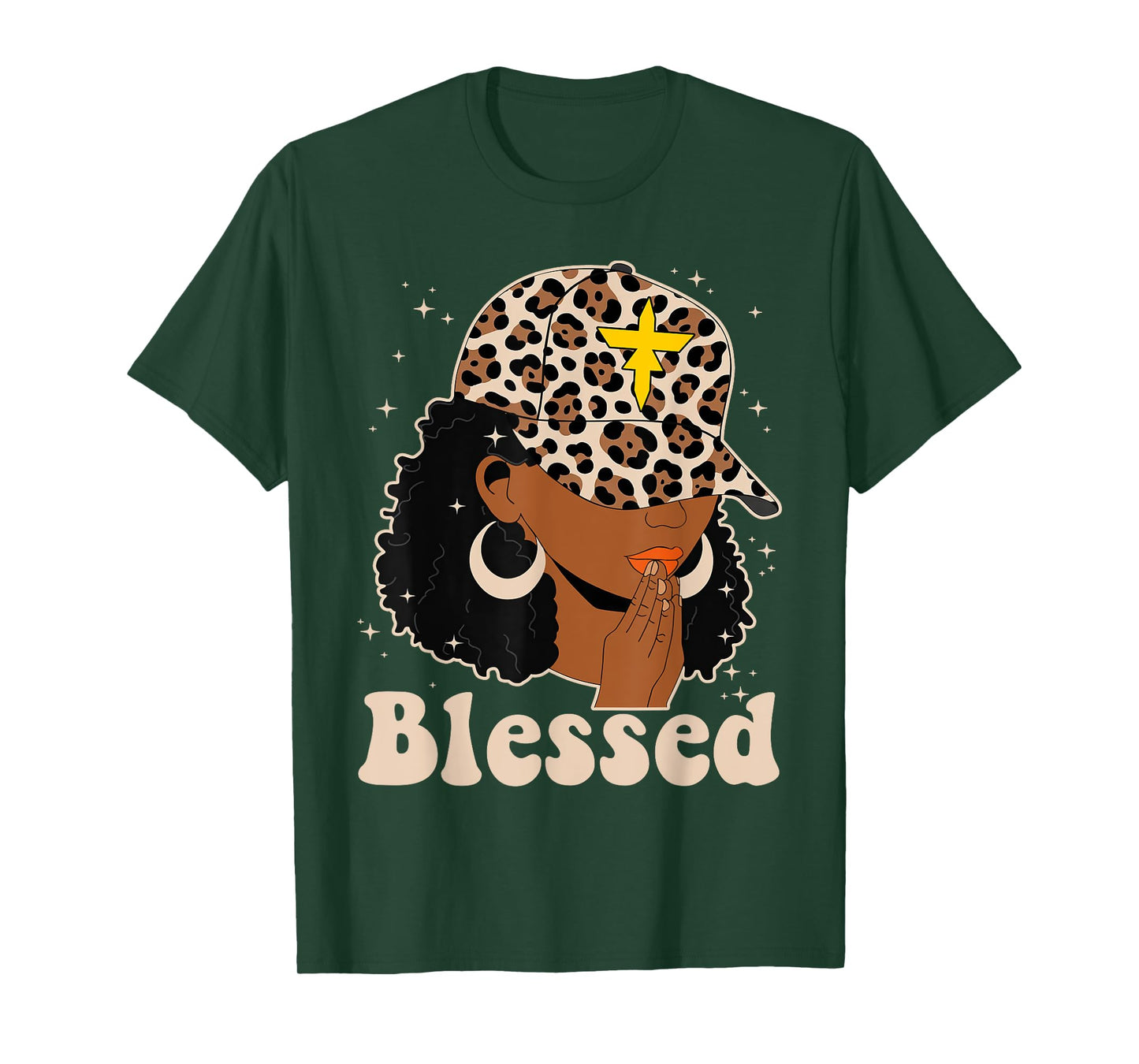 Blessed Black Woman Praying African Christian Camouflage T-Shirt