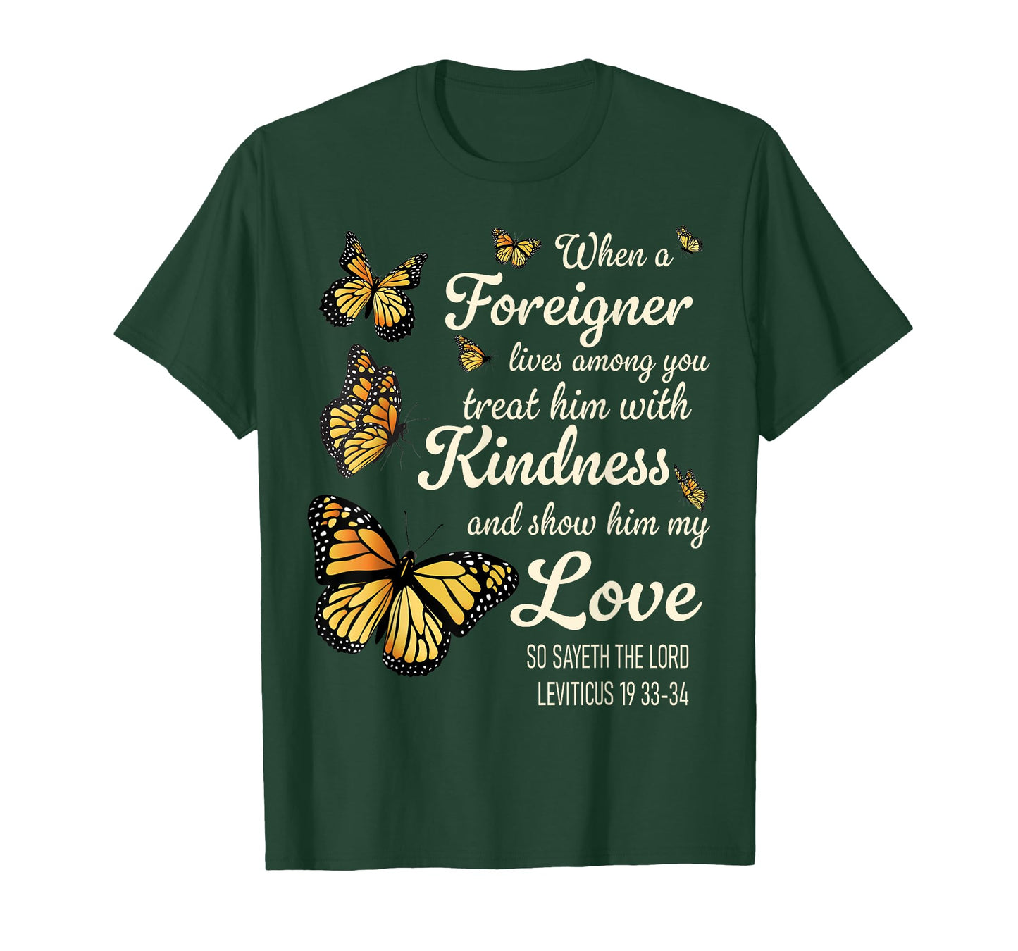 Bible Verse, Leviticus 19, Be Kind To Foreigners, Christian T-Shirt
