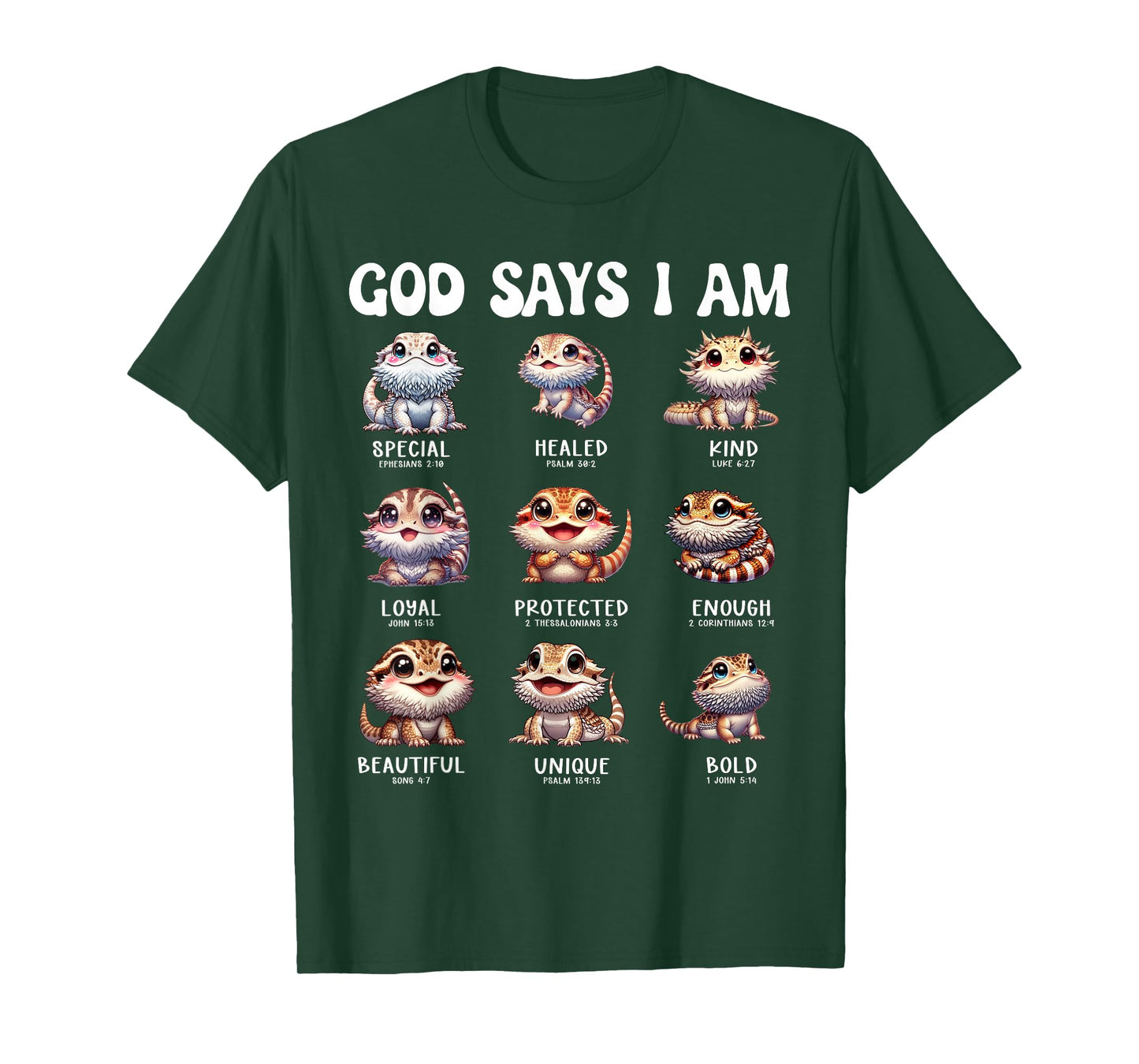 God Says I Am Cute Scripture Lizard Bible Design T-Shirt