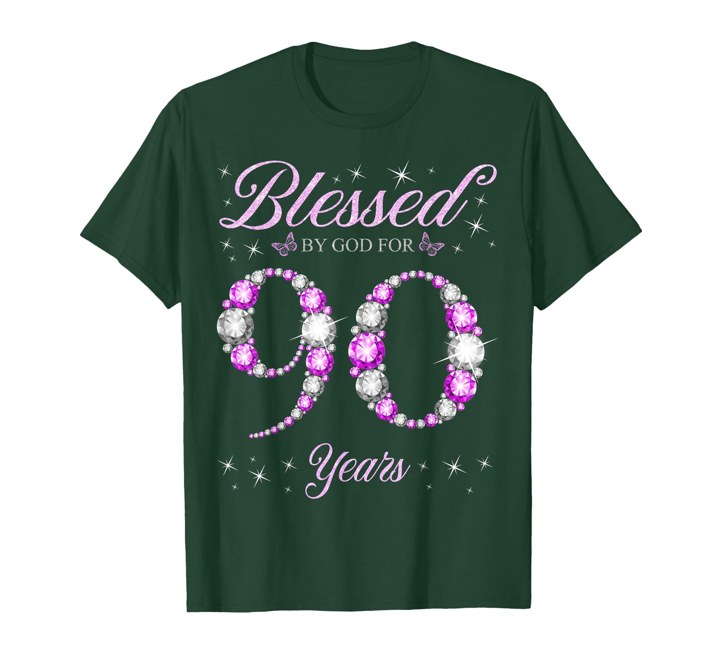 Blessed By God For 90 Years Old 90th Birthday B-Day Party T-Shirt